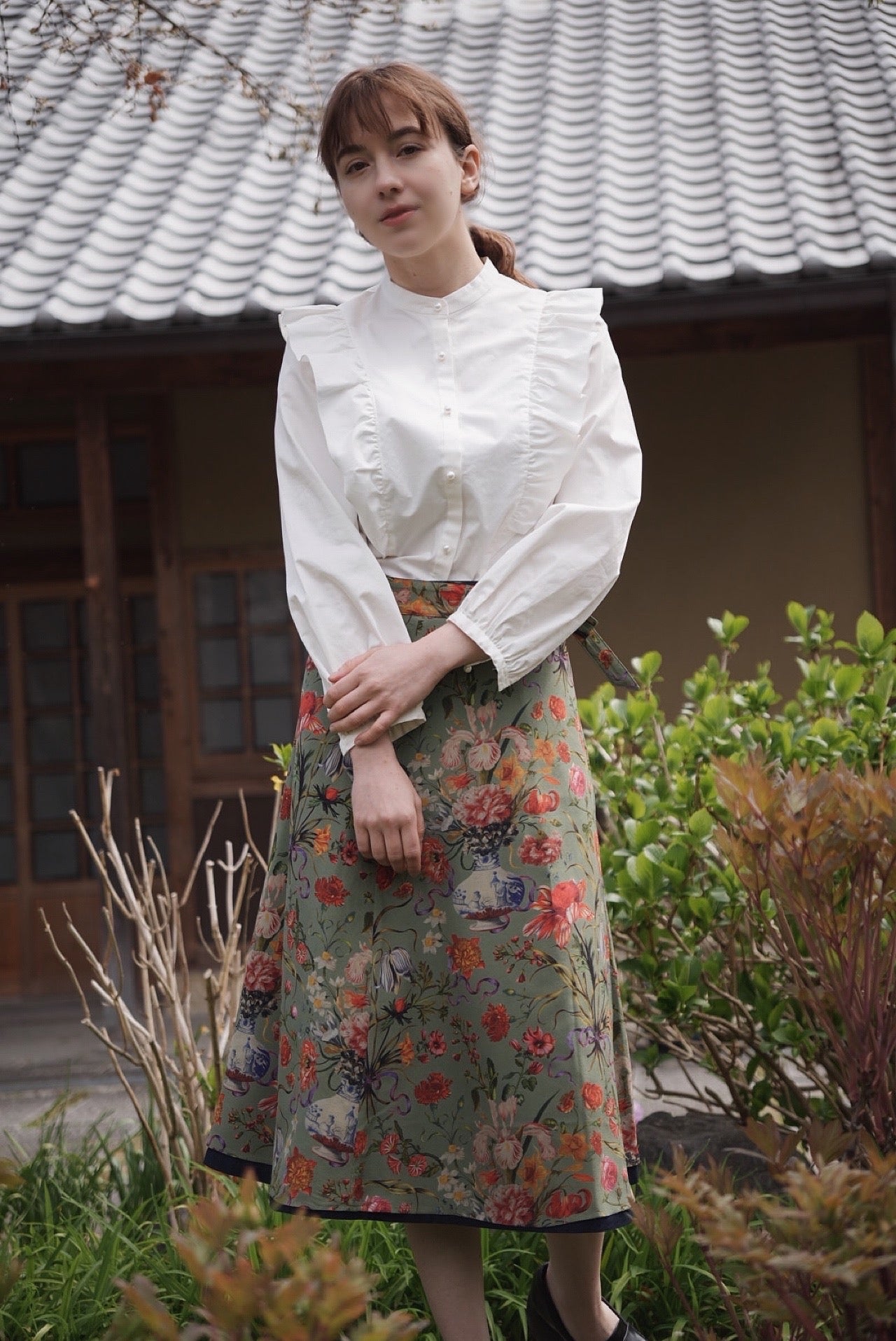 Reversible Skirt Flare - Bouquet - verde