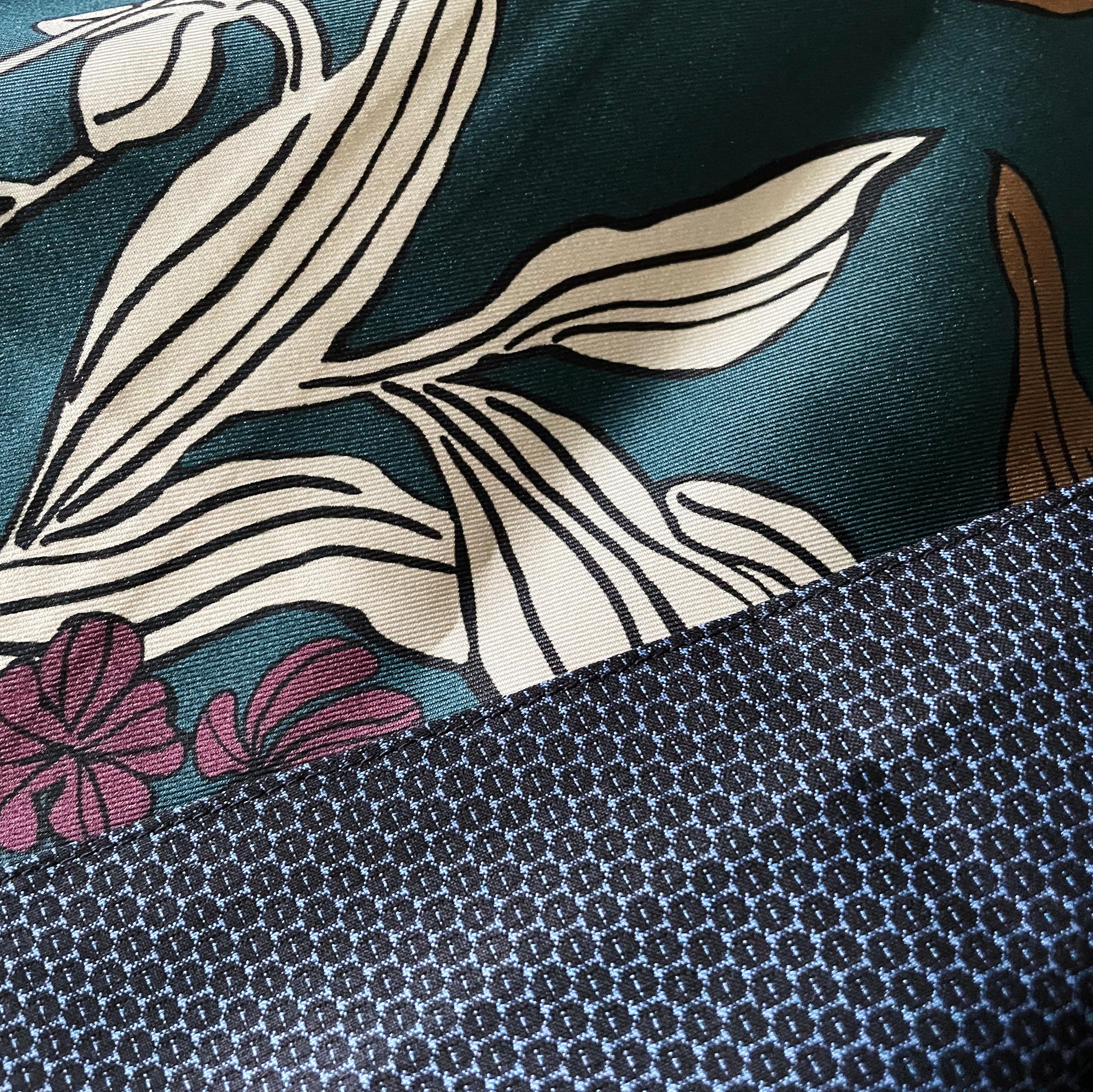 Reversible Skirt Flare - Foglie Con Fiori Bordeaux