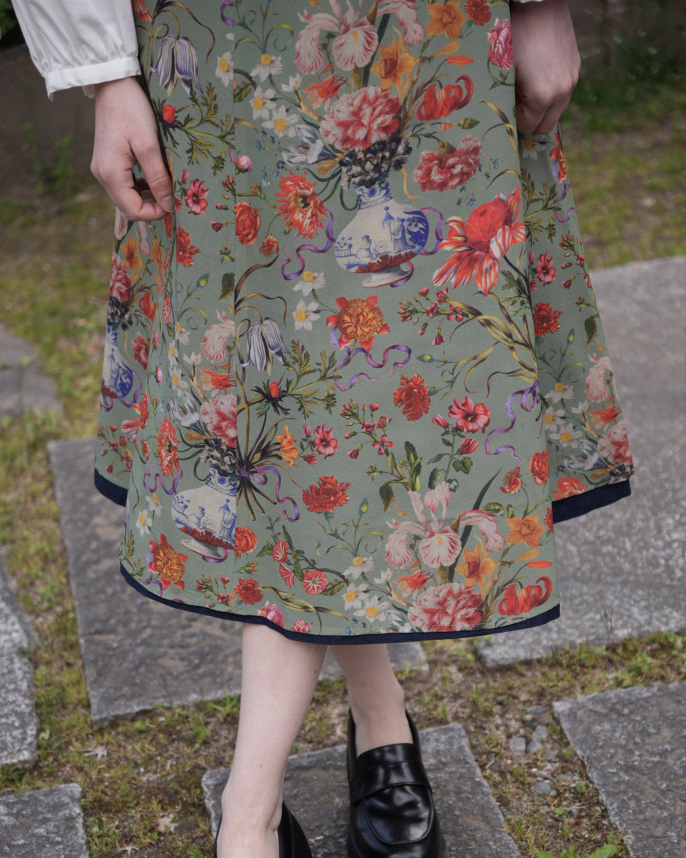 Reversible Skirt Flare - Bouquet - verde