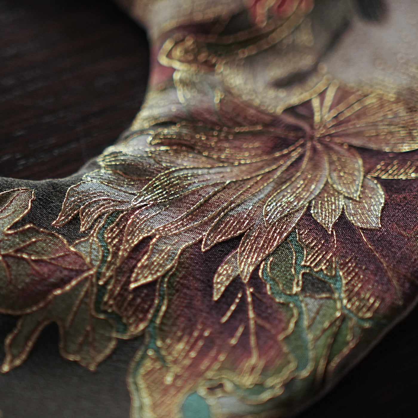 KInsai Loop Hair Wrap - Fiori Rosa - Khaki