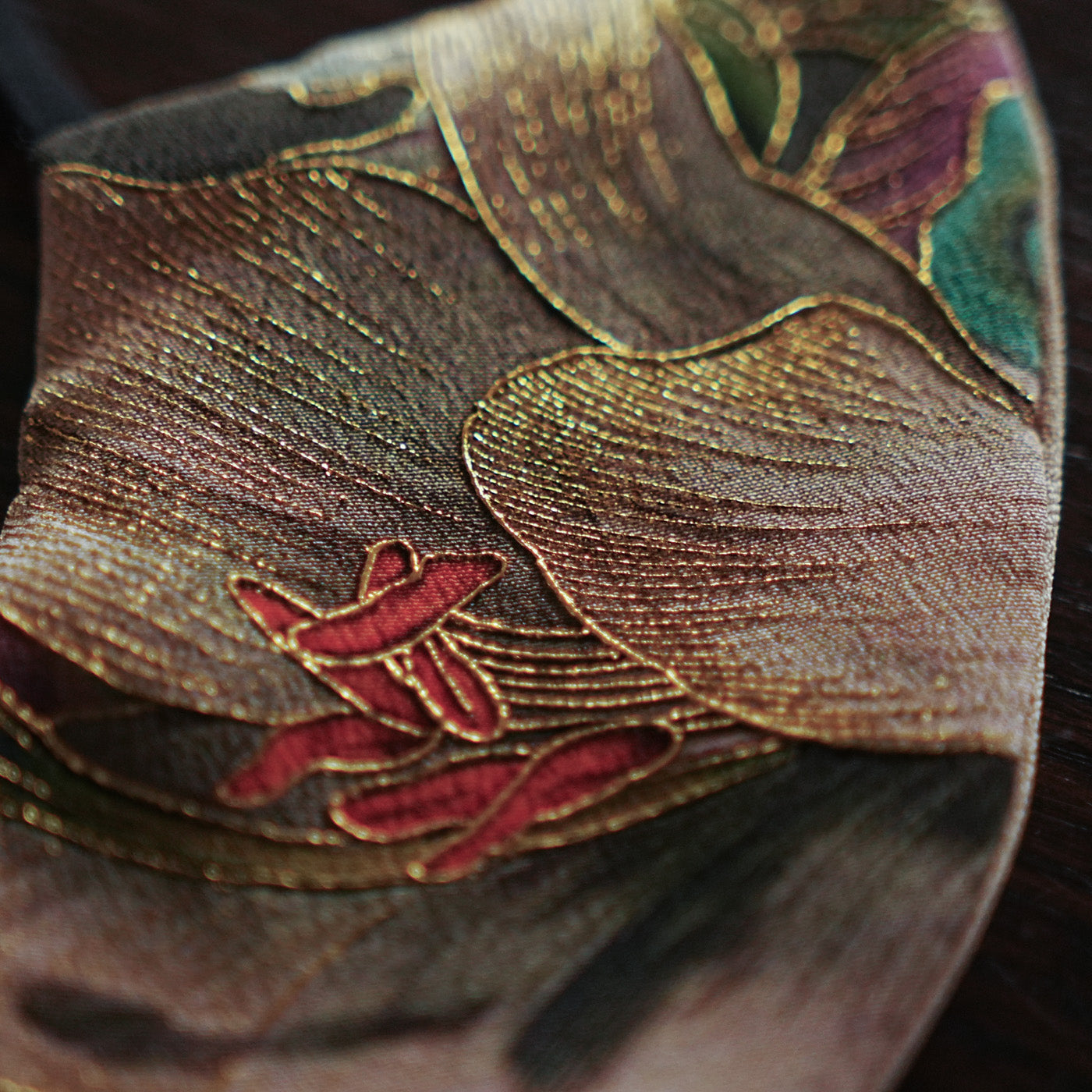 KInsai Loop Hair Wrap - Fiori Rosa - Khaki