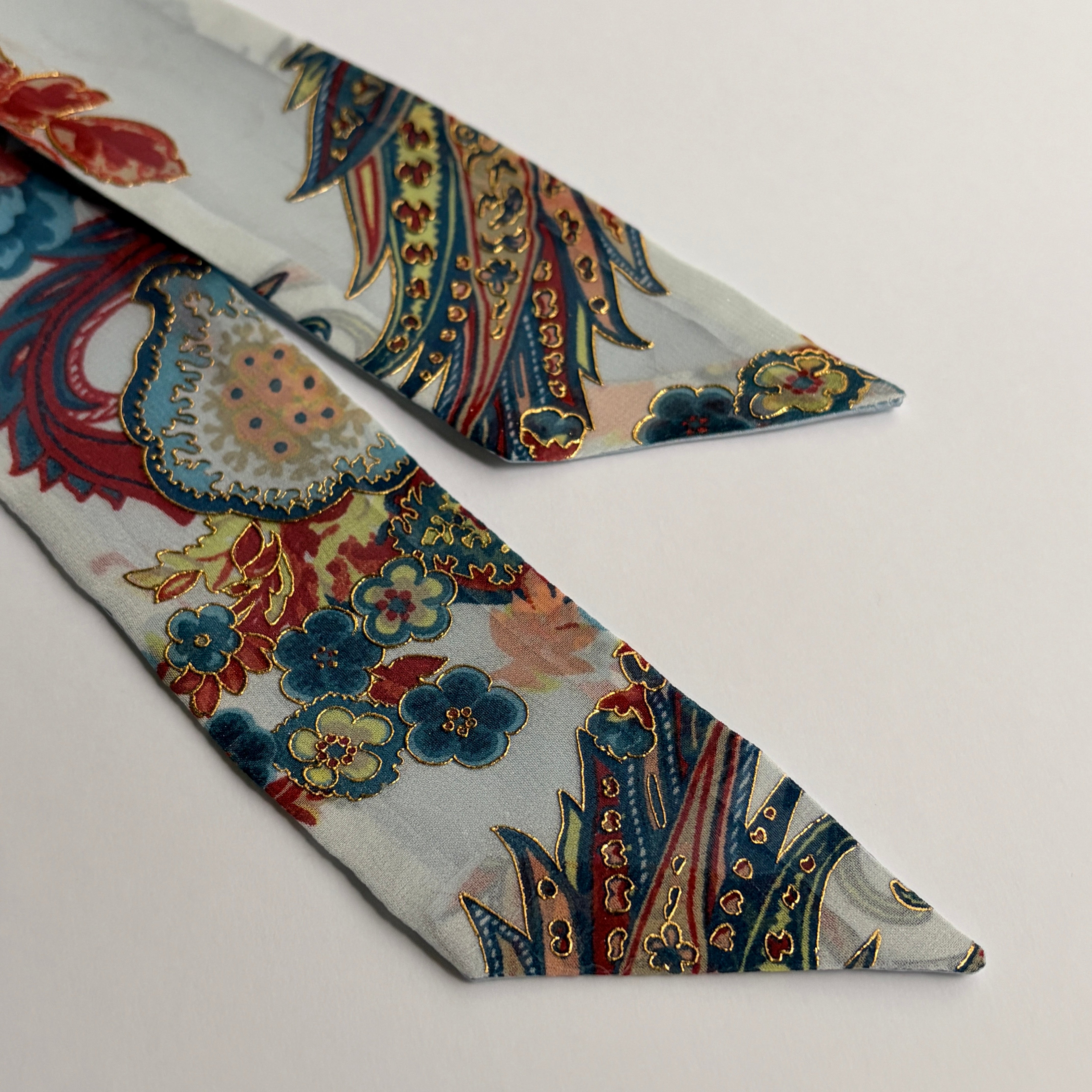 Silk Skinny Scarf - Paisley