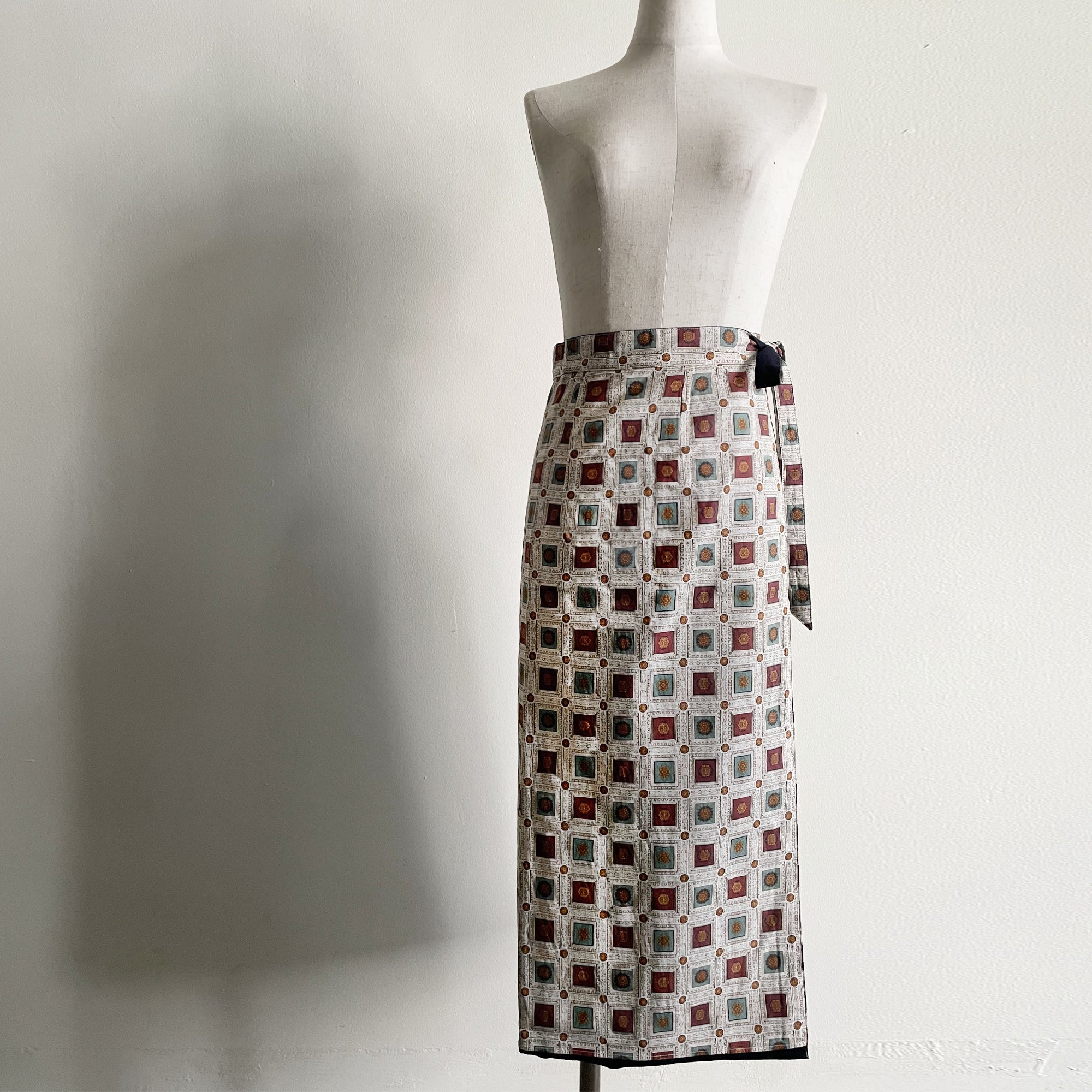 Reversible Skirt - Kurume-gasuri Straight Long - Andrea