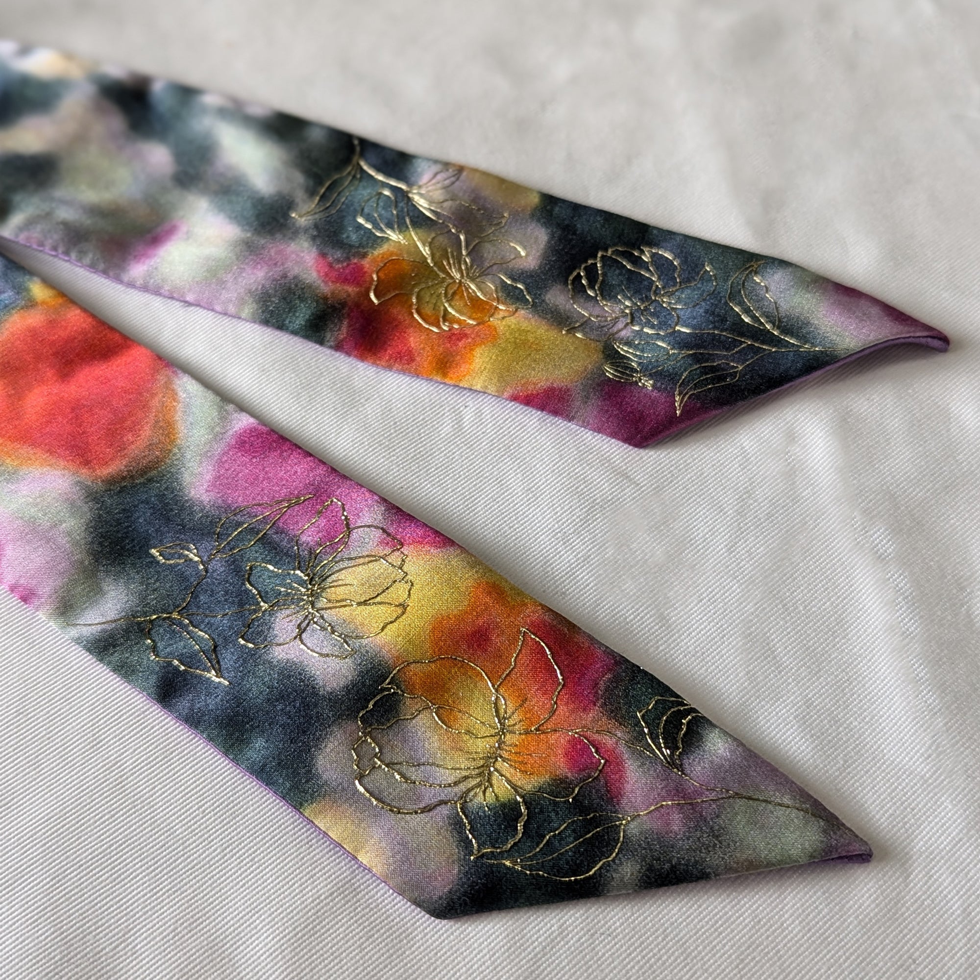 Silk Skinny Scarf - Astratto