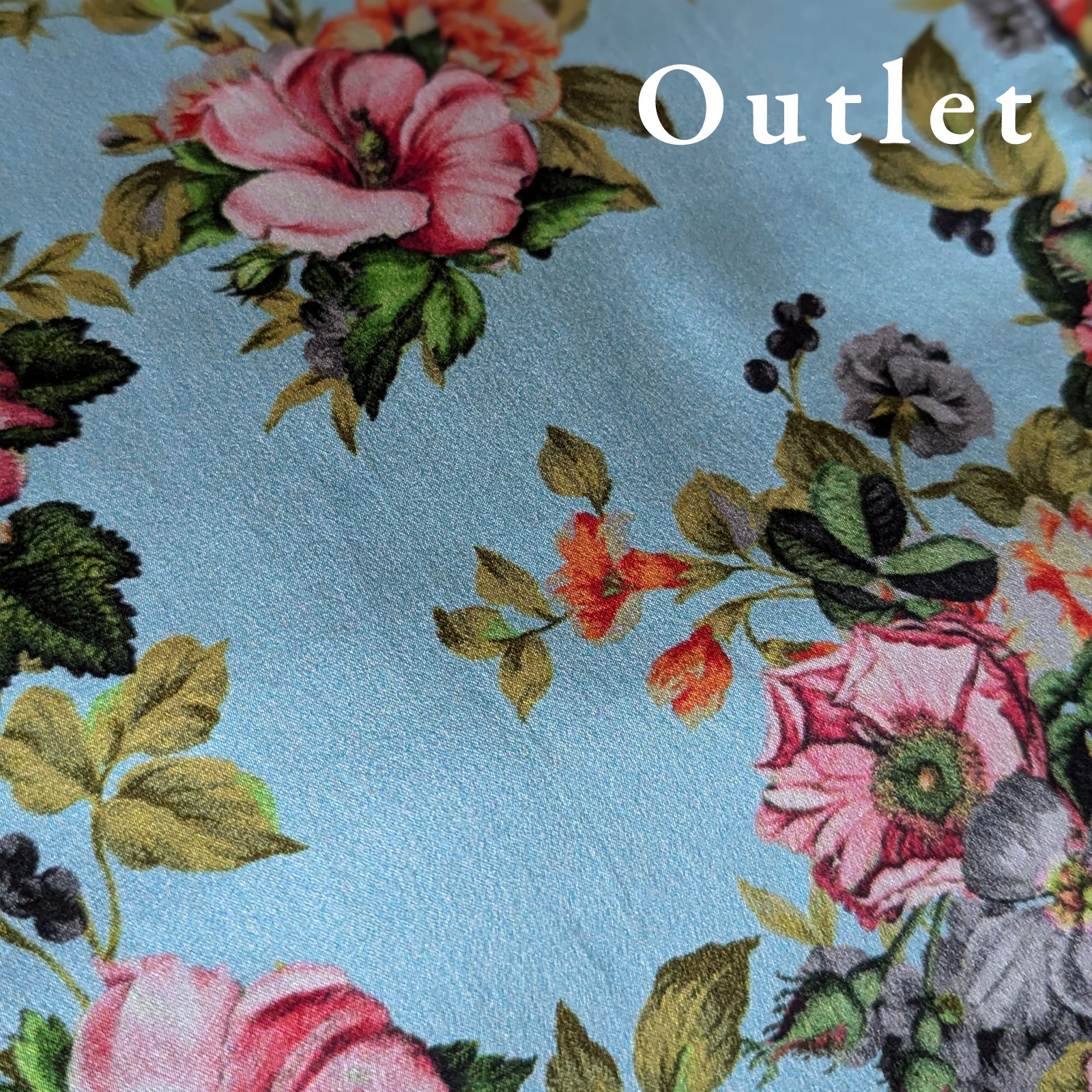 Reversible Skirt Long Straight - Ibischi - Azzurro