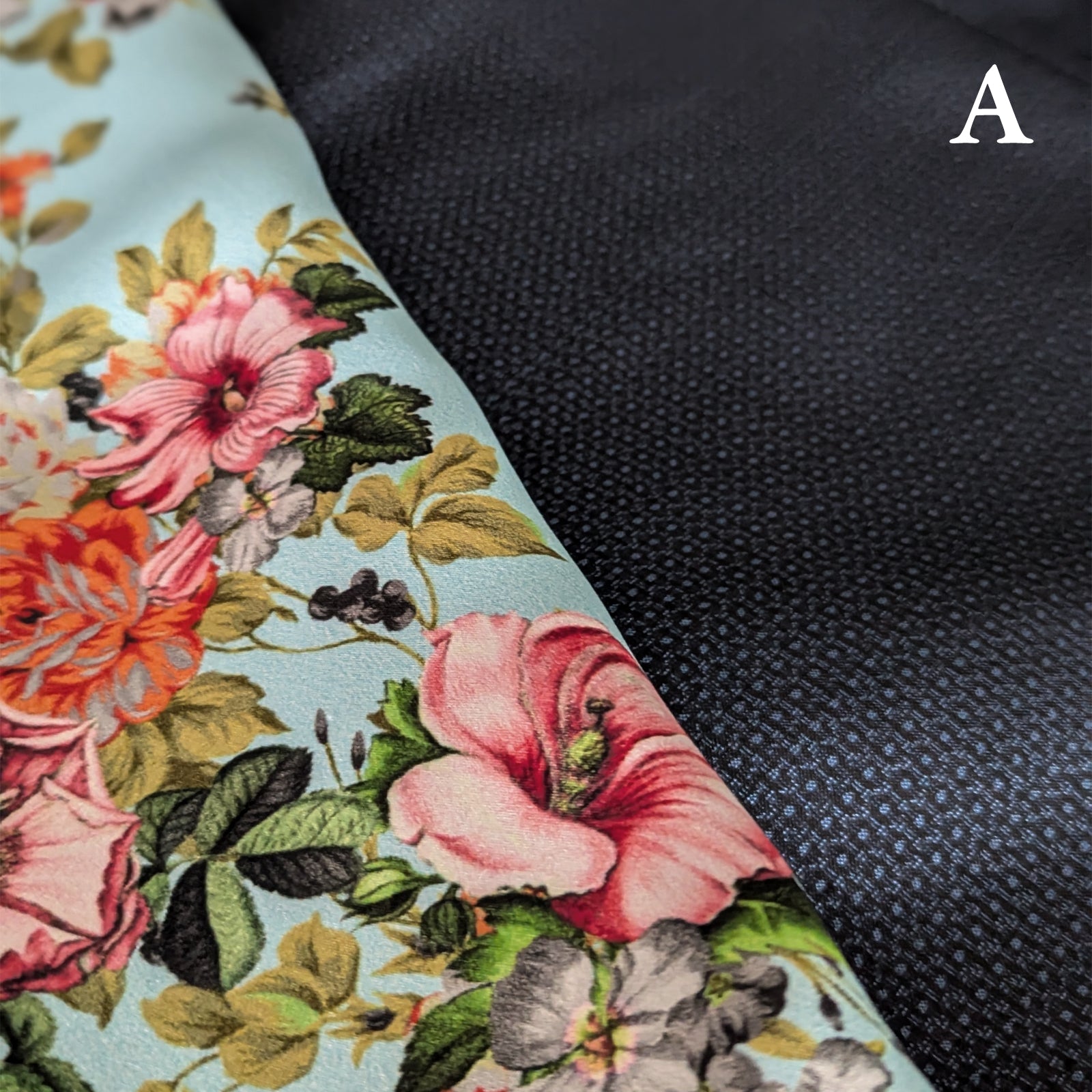 Reversible Skirt Long Straight - Ibischi - Azzurro