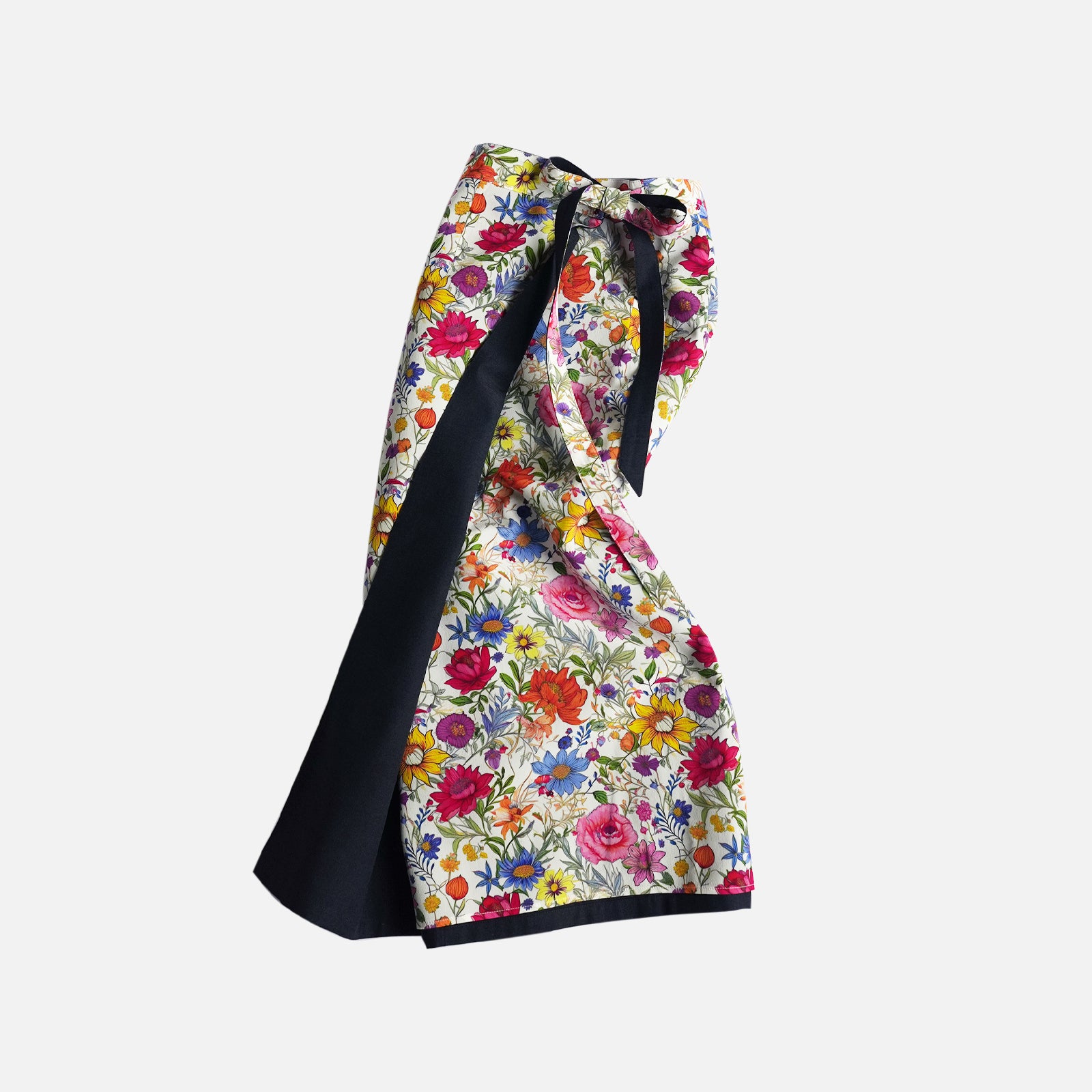 Reversible Skirt Long Straight - Fiori vari - Bianco
