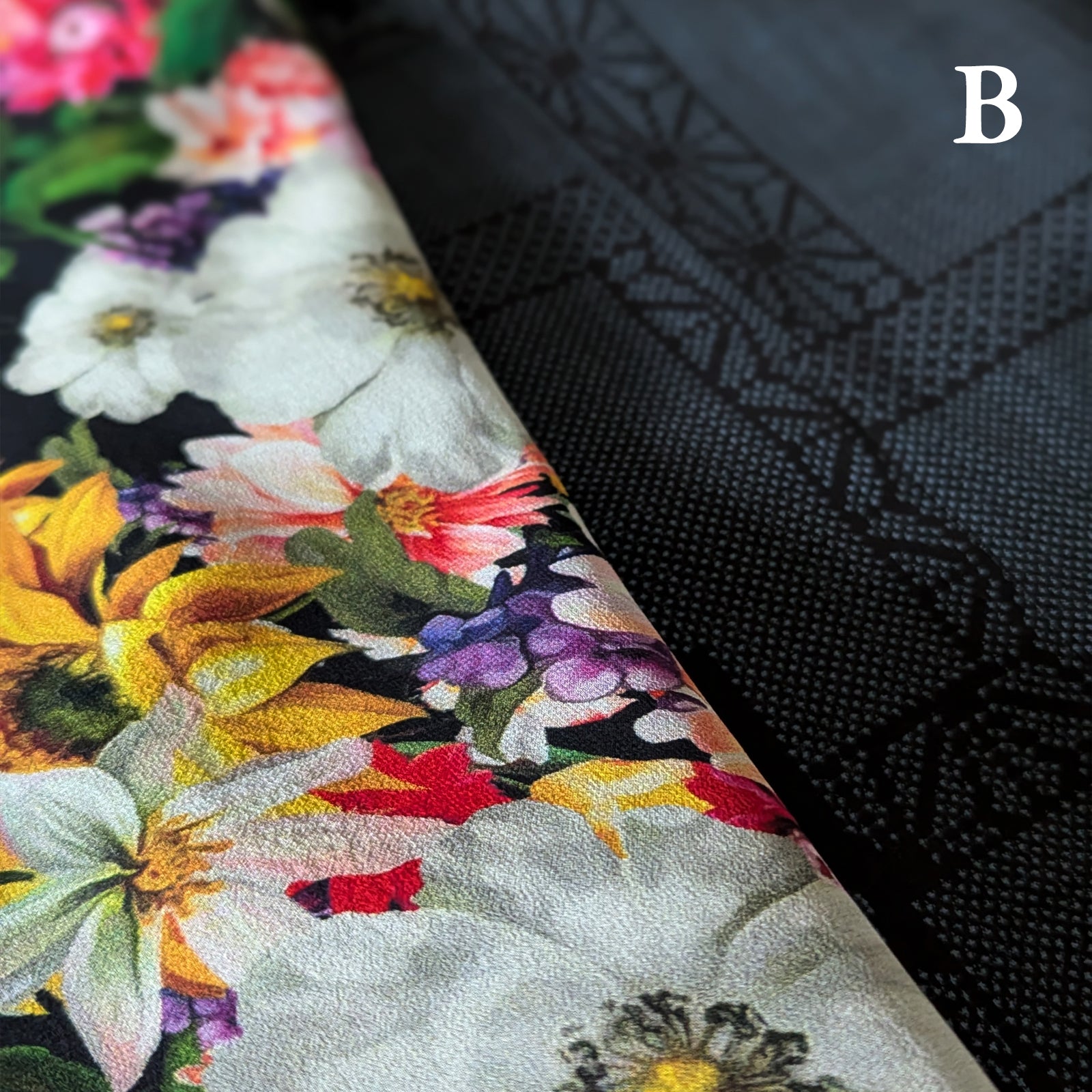 Reversible Skirt Long Straight - Fiori Rossi e Rosa