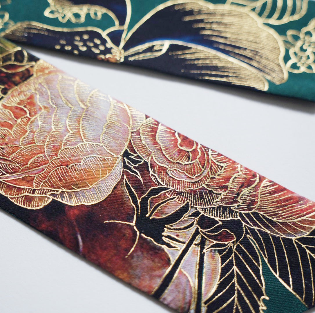 Silk Skinny Scarf - Fiori Vari - Verde