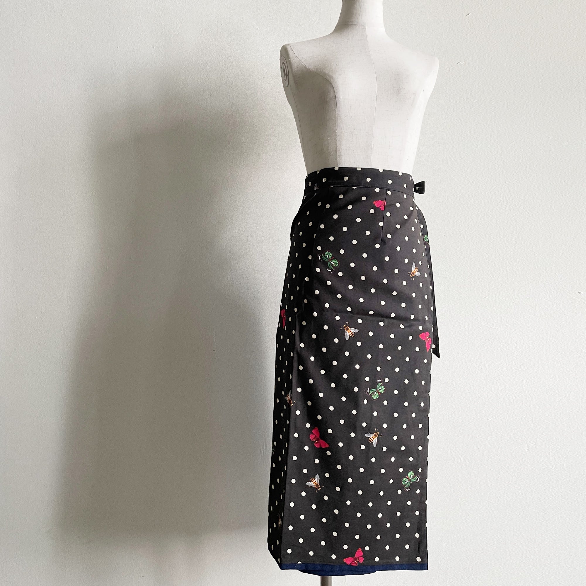 Reversible Skirt - Kurume Kasuri Straight Long - Insetti