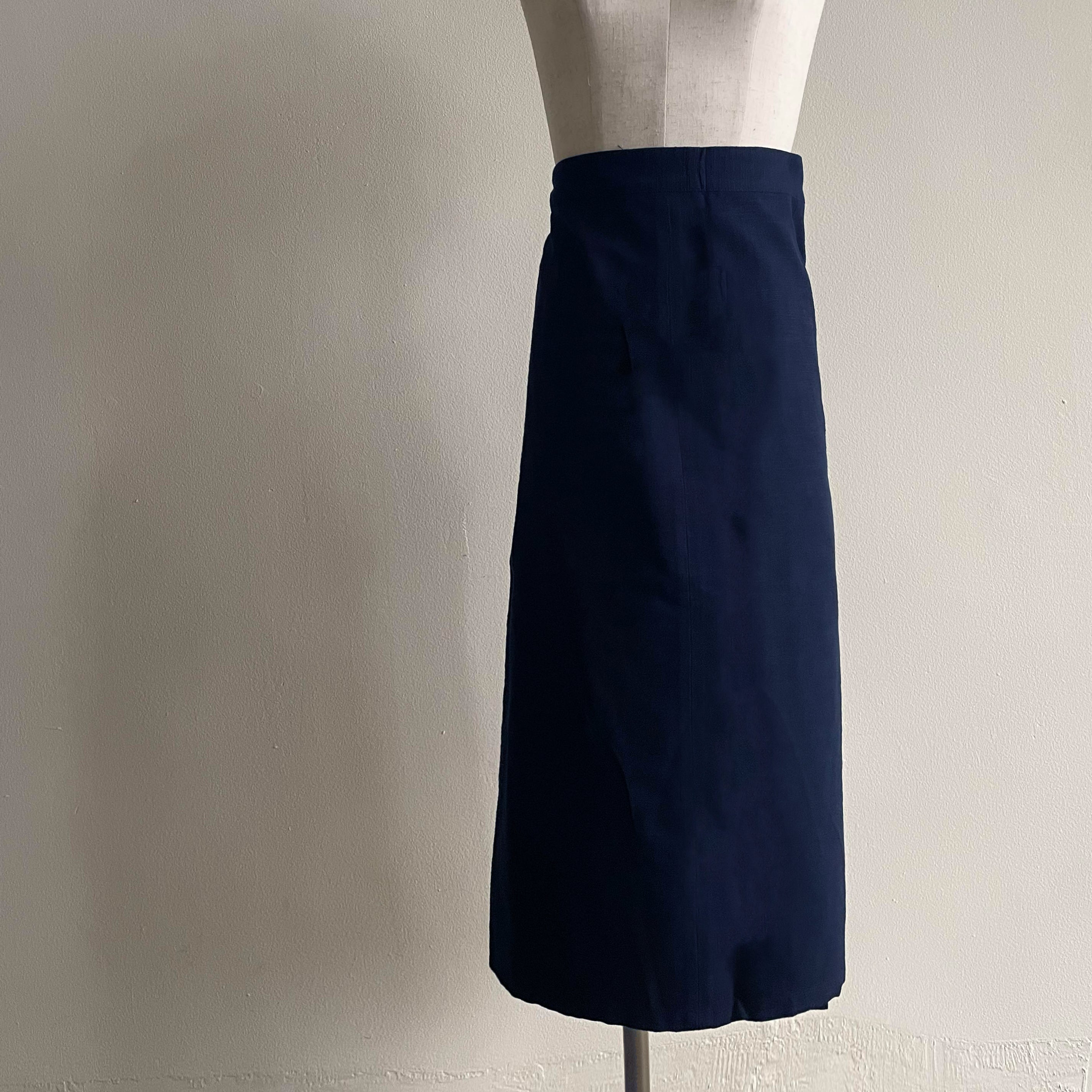 Reversible Skirt - Kurume Kasuri Straight Long - Fiori - Blu
