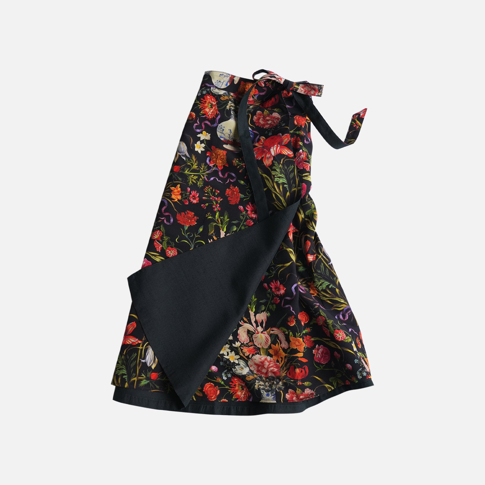 Reversible Skirt Flare - Bouquet - Nero