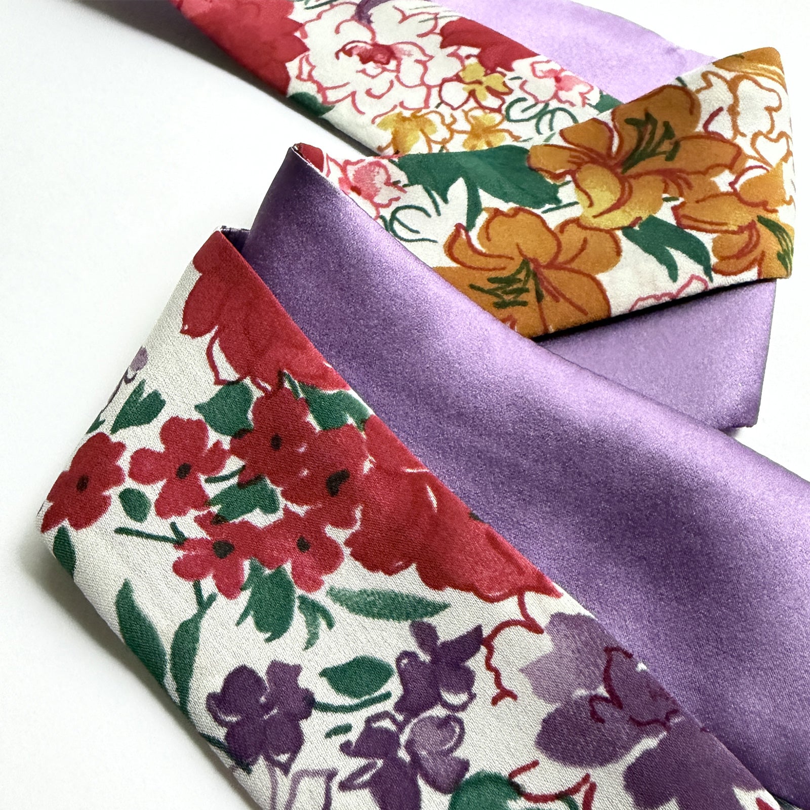 Silk Skinny Scarf - Painted Flower