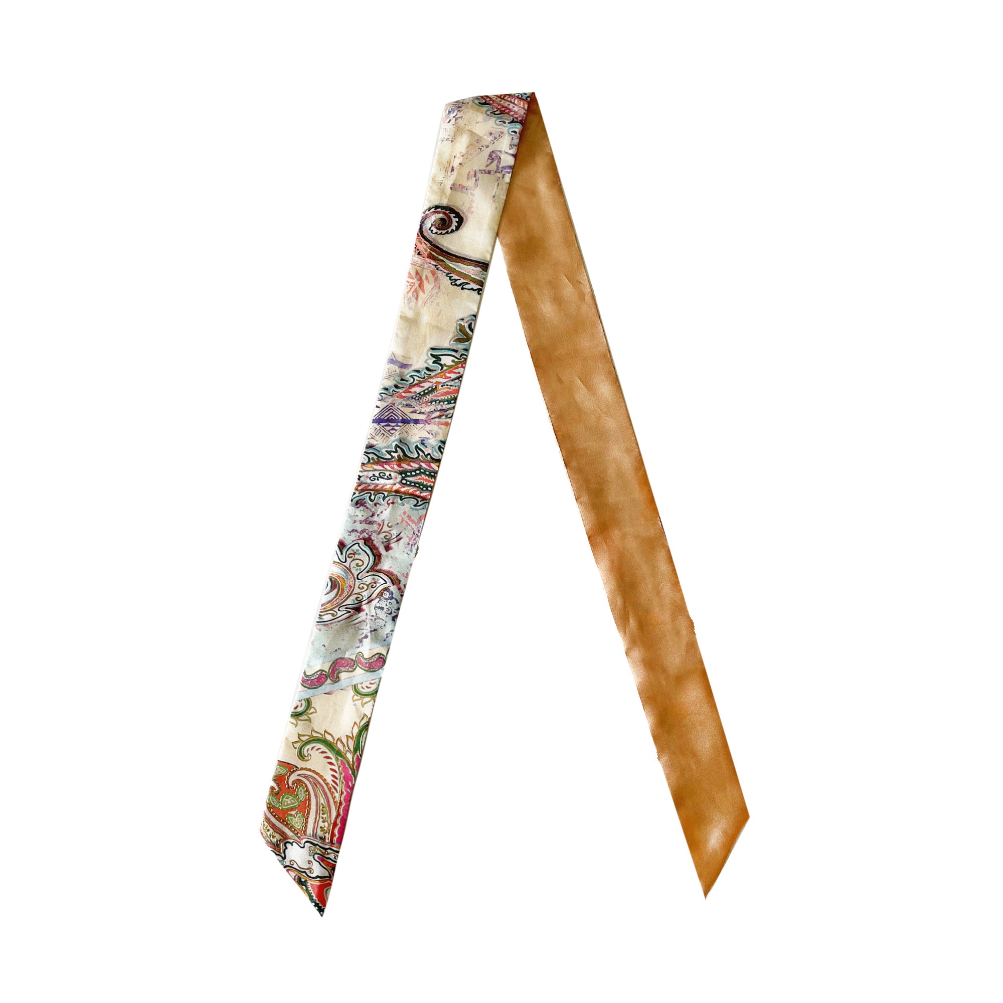 Silk Skinny Scarf - Paisley