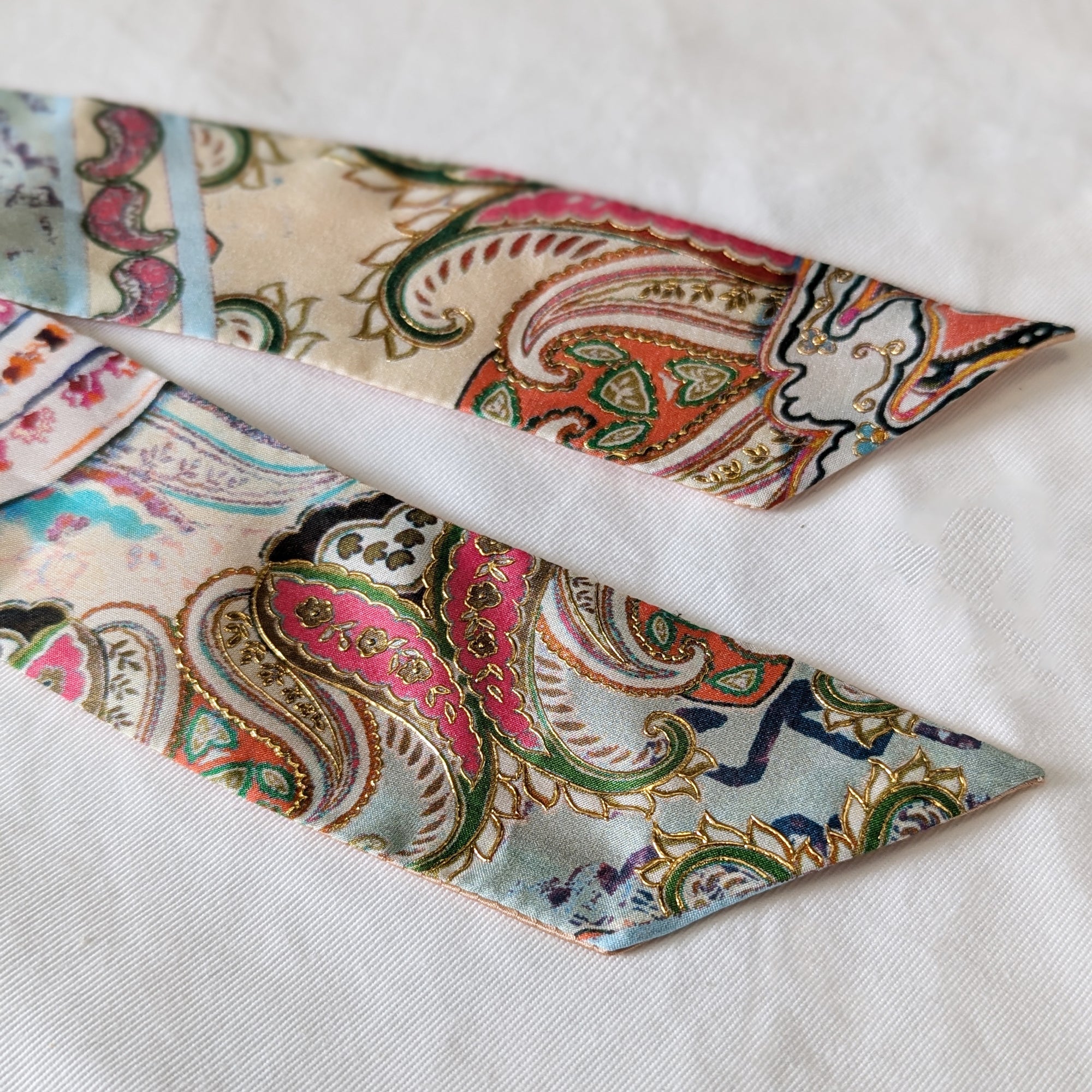 Silk Skinny Scarf - Paisley