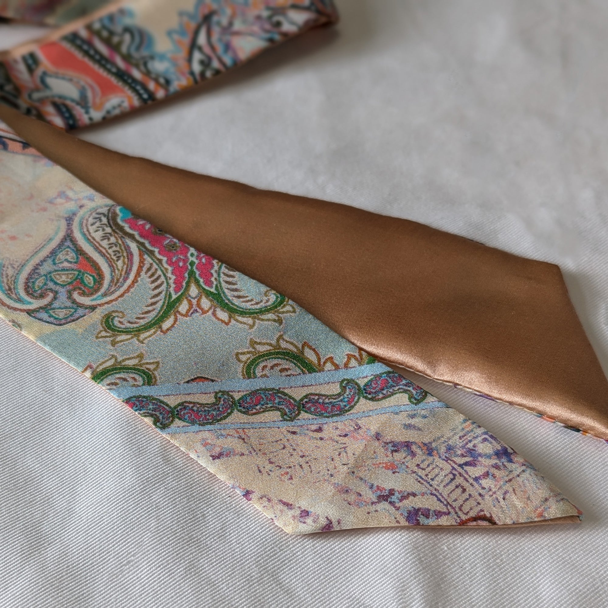 Silk Skinny Scarf - Paisley