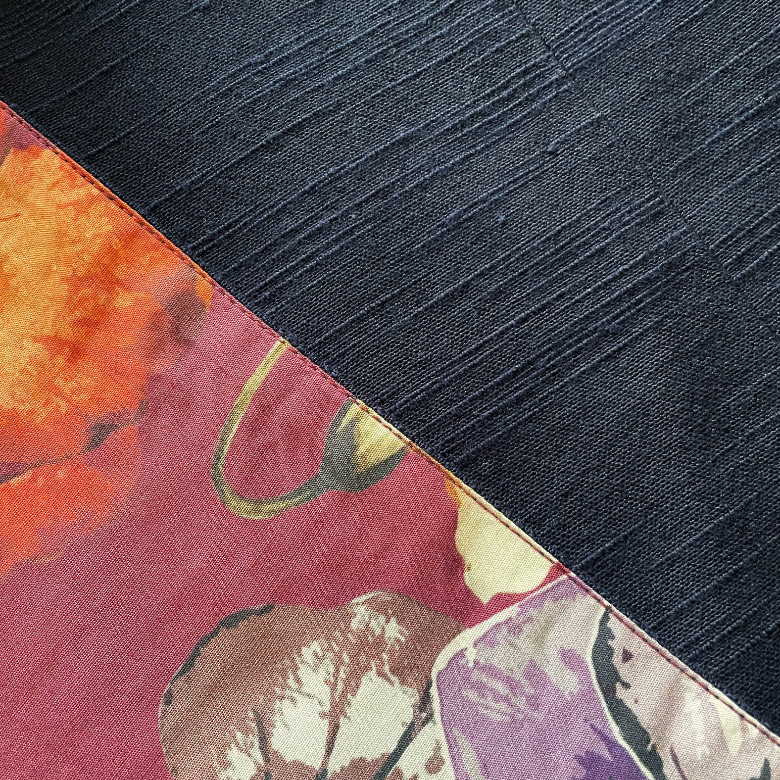 Reversible Skirt - Kurume Kasuri Straight Long - Pansy