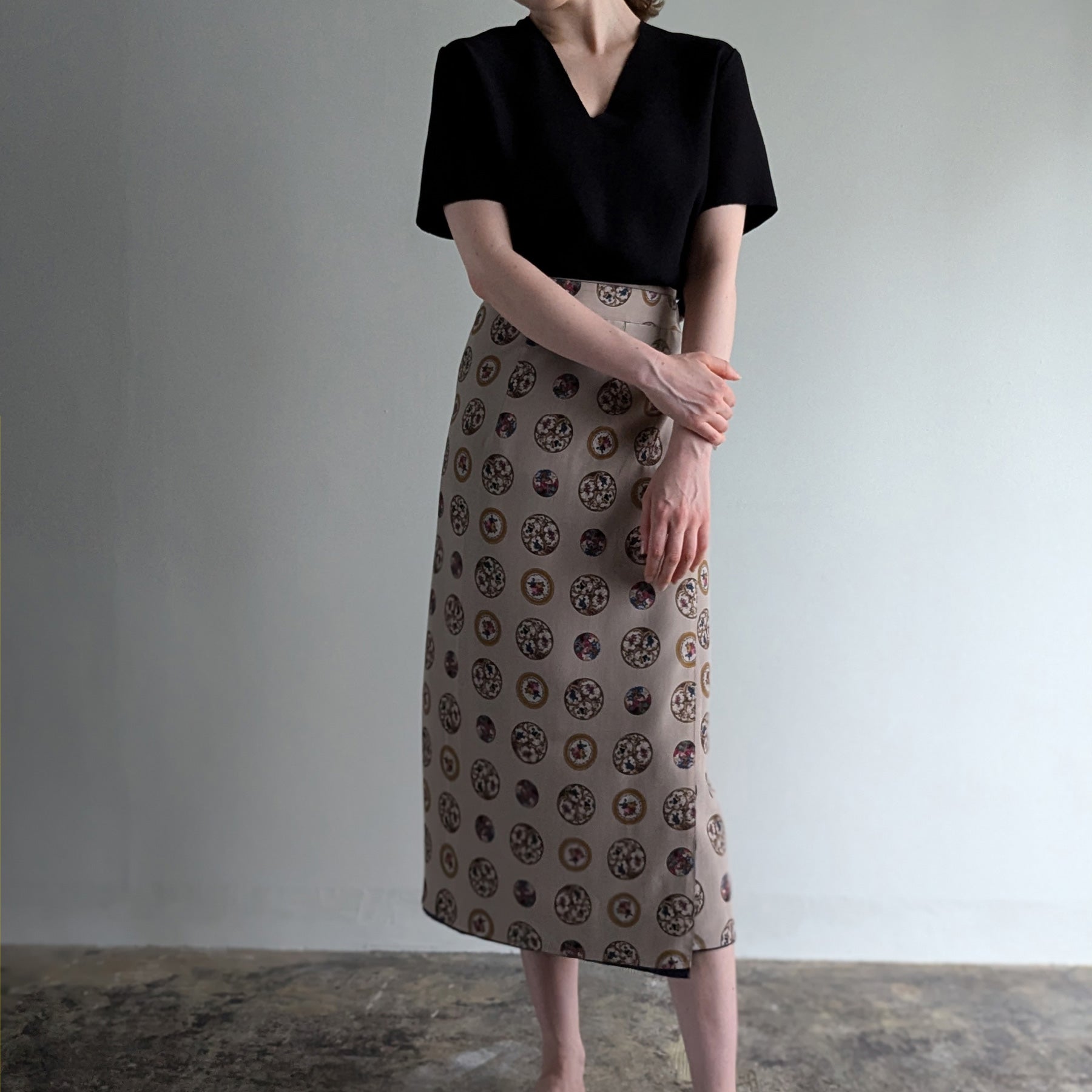 Reversible Skirt Long Straight - Porcellana
