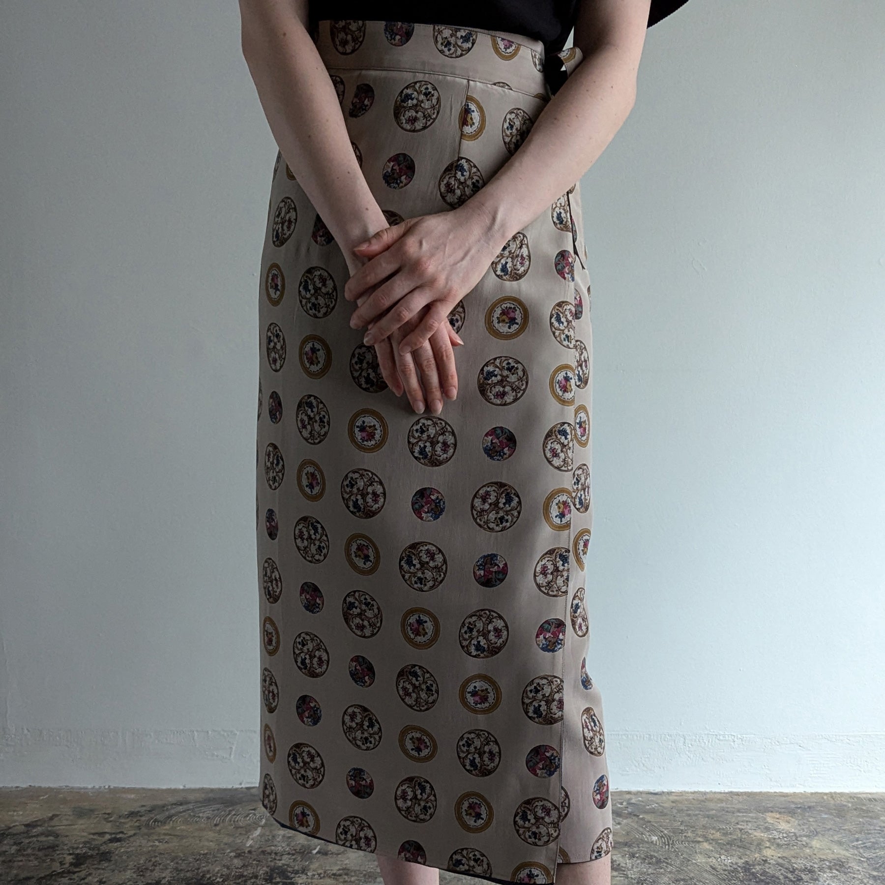 Reversible Skirt Long Straight - Porcellana