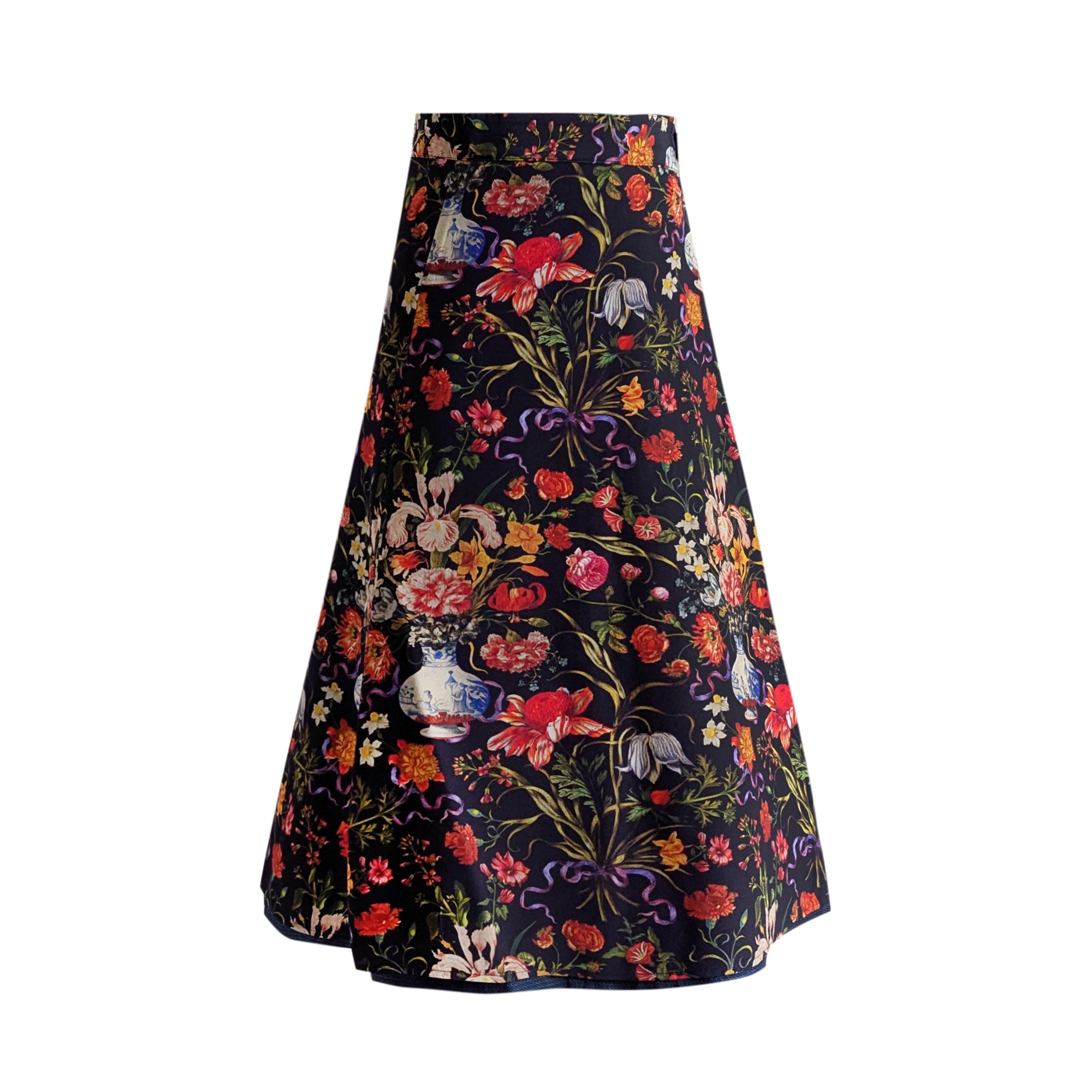 Reversible Skirt Flare - Bouquet - Nero
