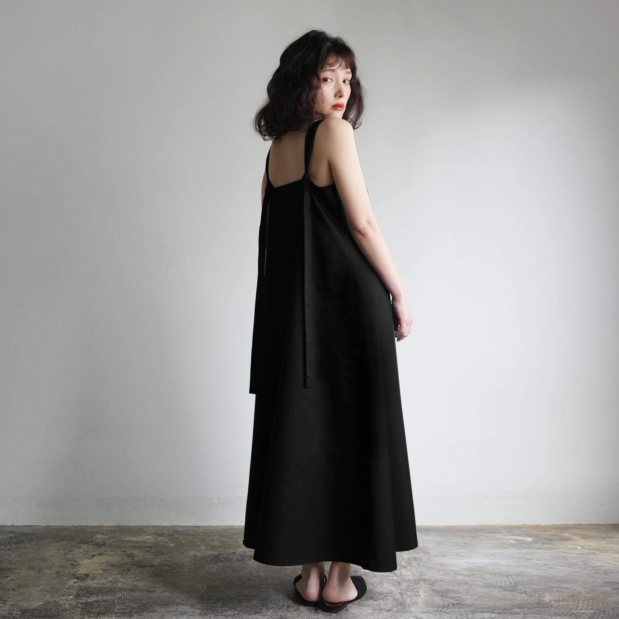 Tie-Strap Black Dress