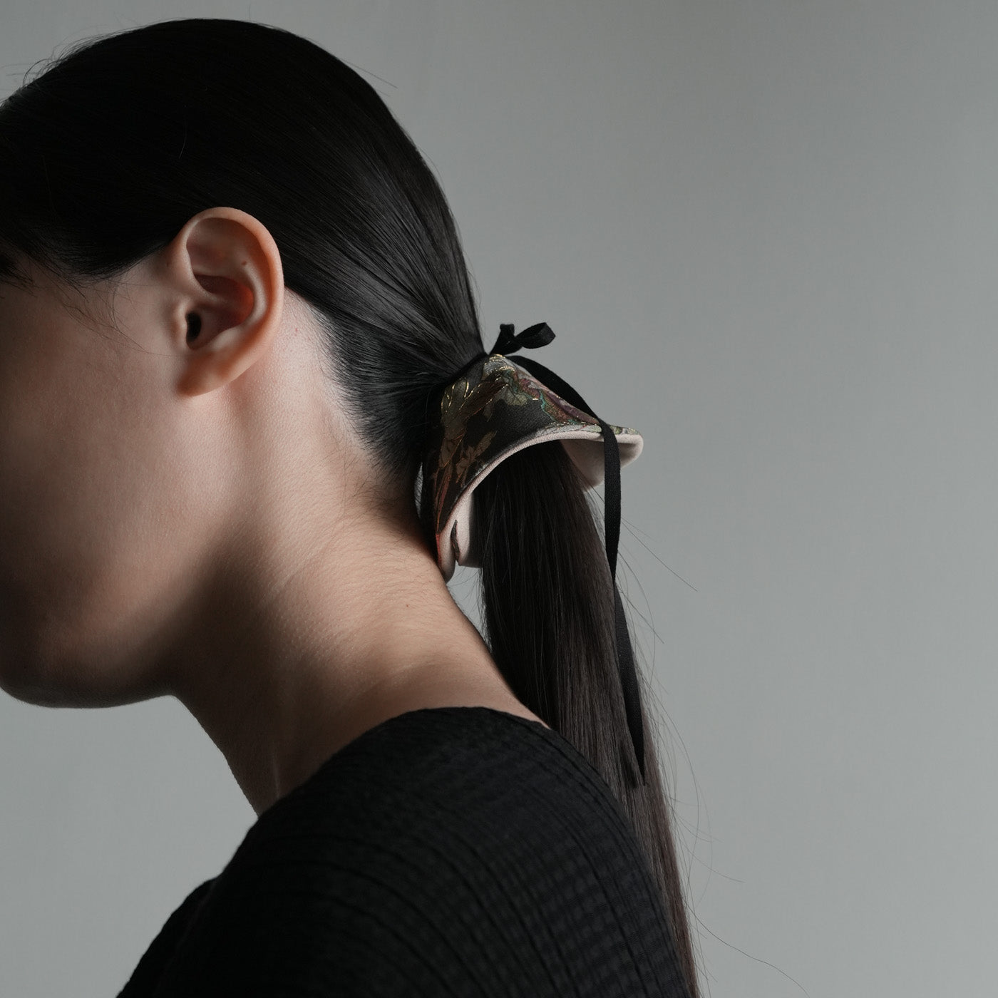 KInsai Loop Hair Wrap - Fiori Rosa - Khaki