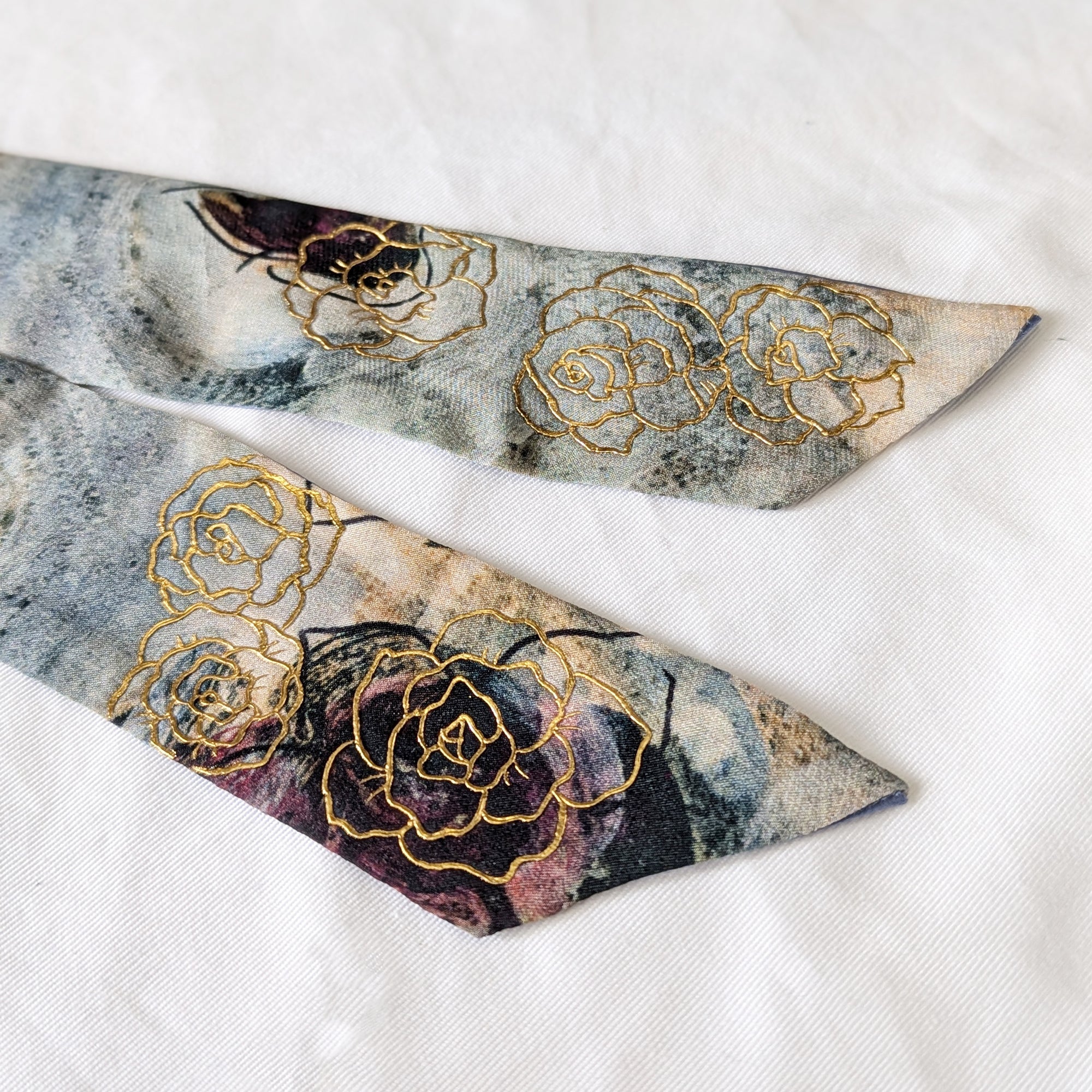 Silk Skinny Scarf - Rosa Viola