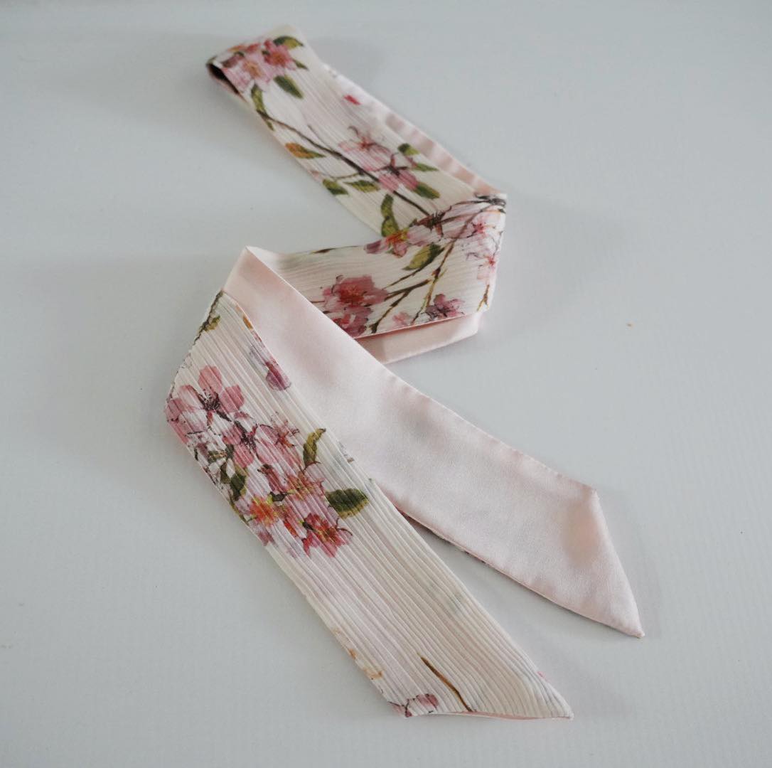 Silk Skinny Scarf -  Ciliegio