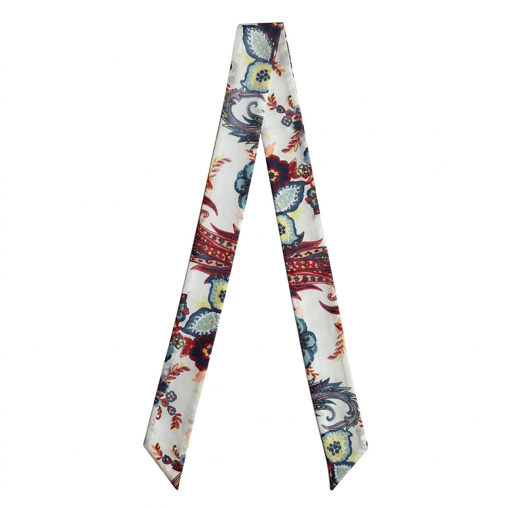 Silk Skinny Scarf - Paisley