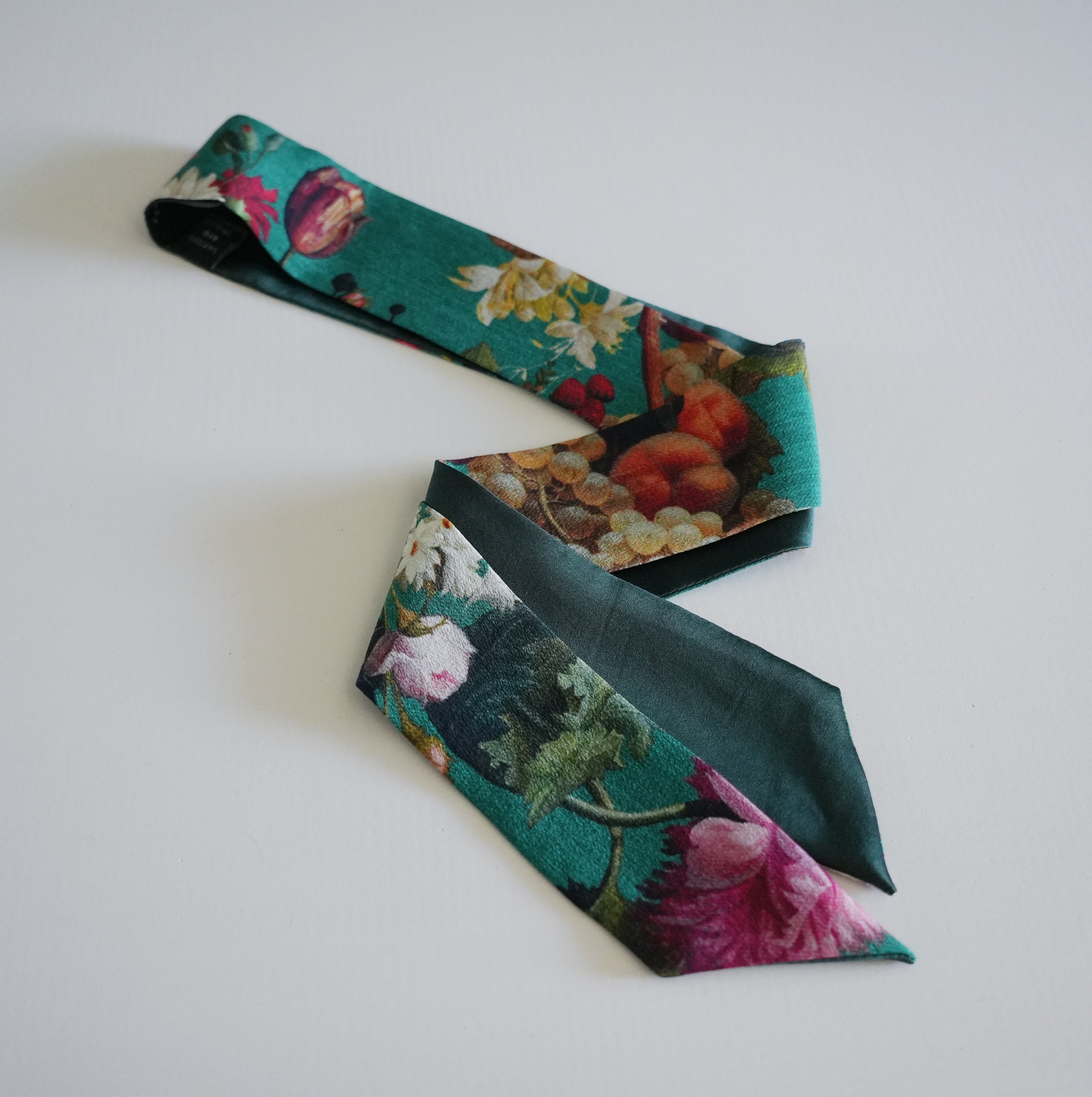 Silk Skinny Scarf - Natura Morta - Verde