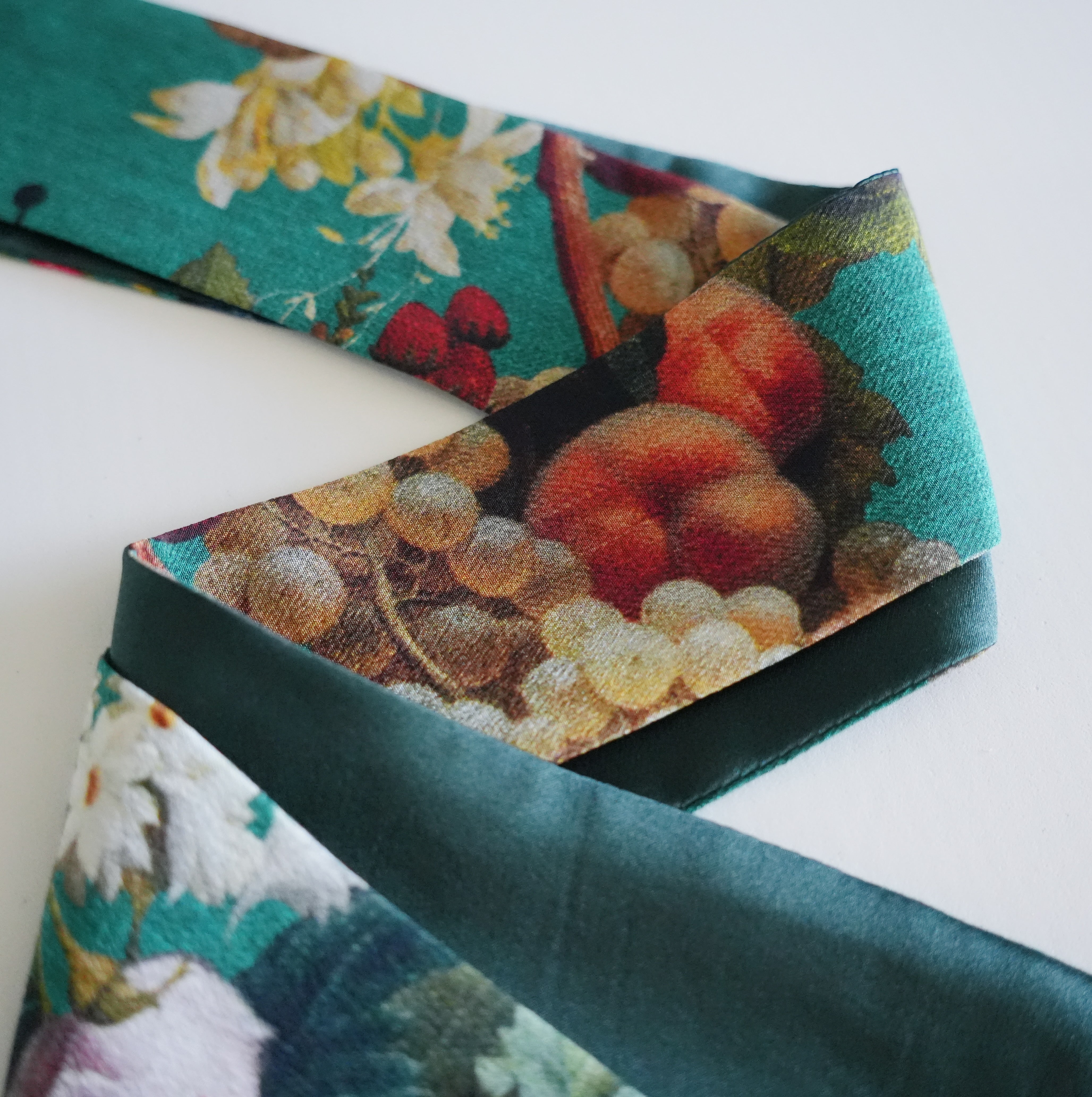 Silk Skinny Scarf - Natura Morta - Verde