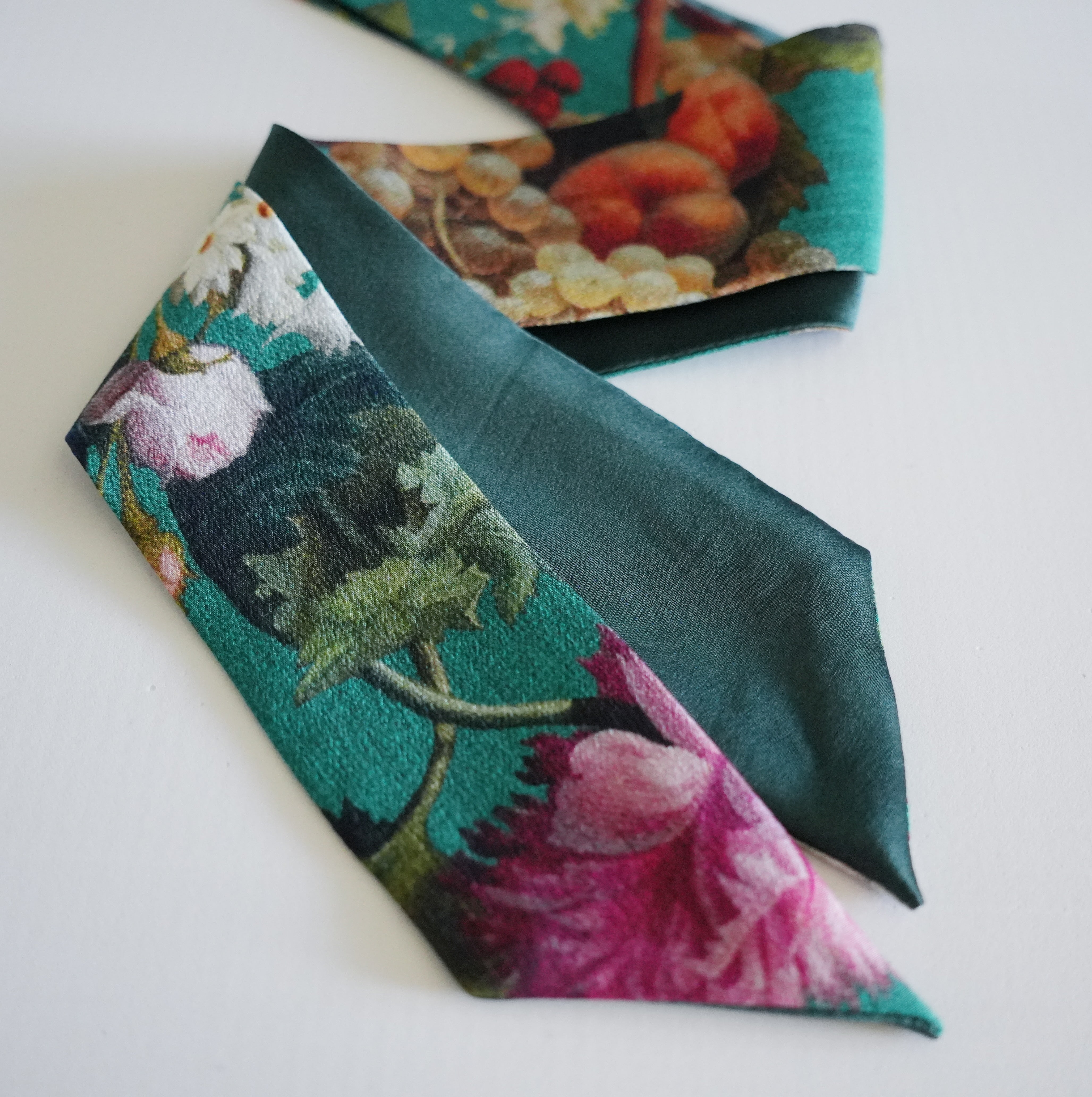 Silk Skinny Scarf - Natura Morta - Verde