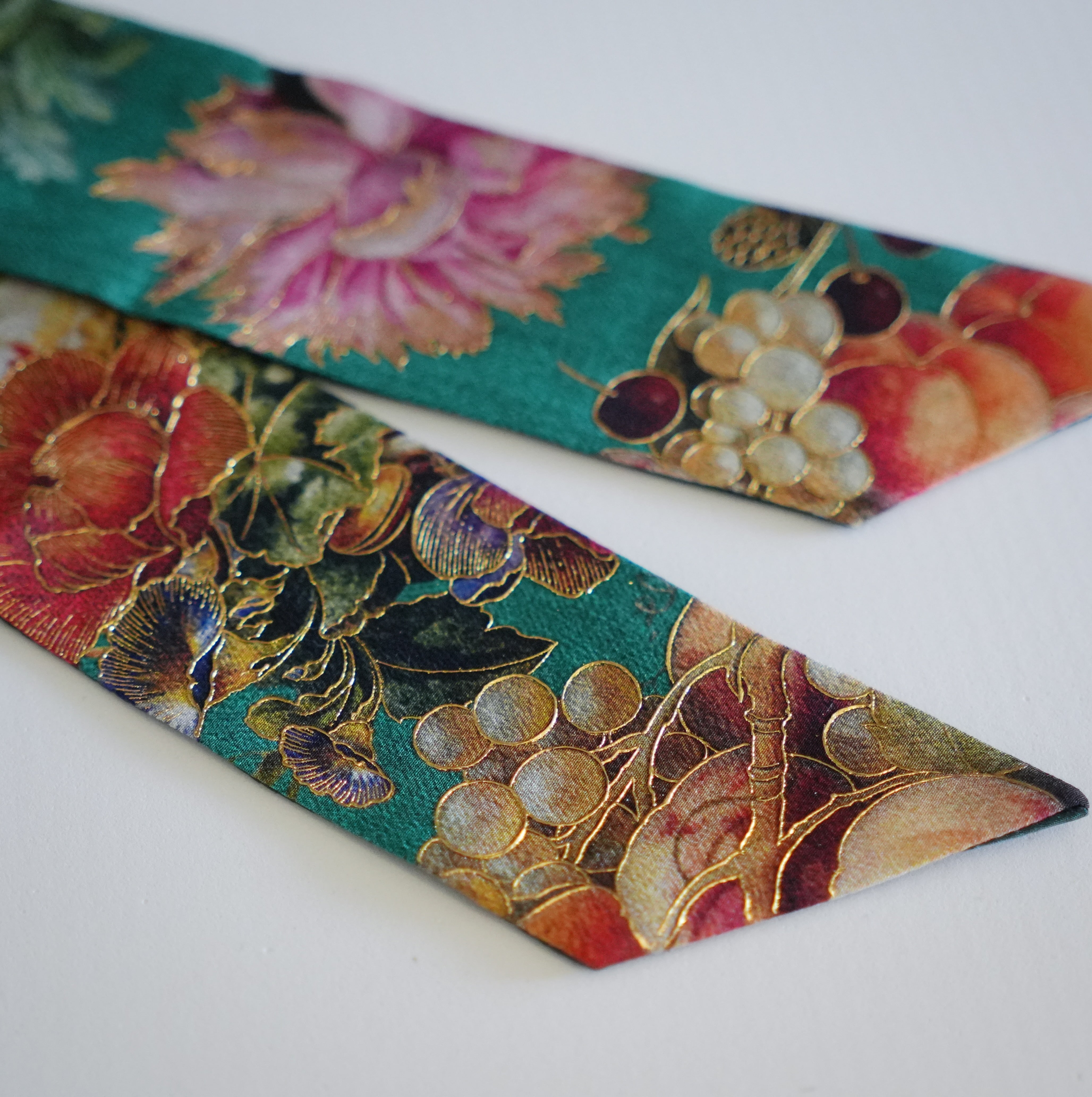 Silk Skinny Scarf - Natura Morta - Verde