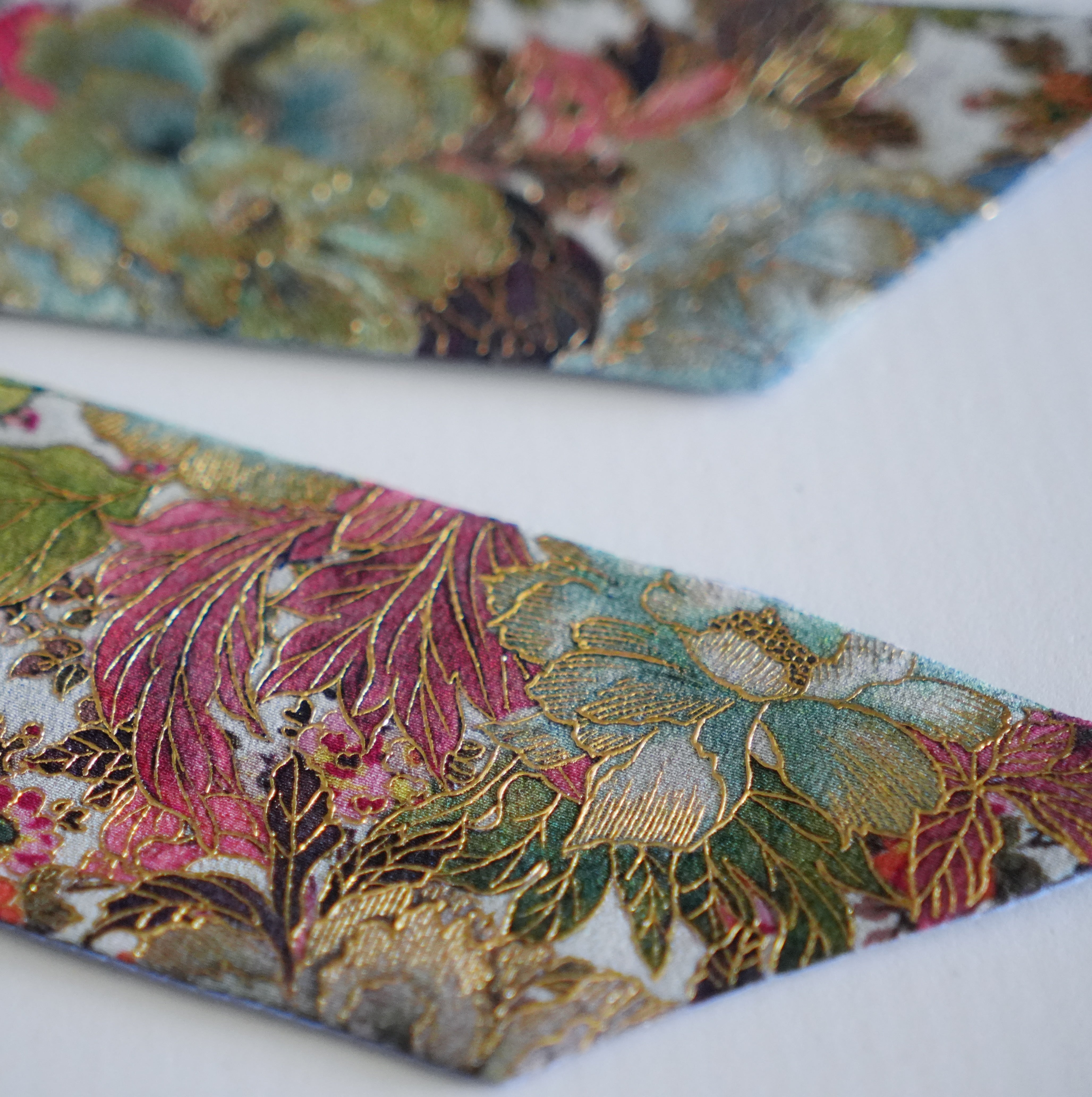 Silk Skinny Scarf - Fiori Azzurri - Grigio