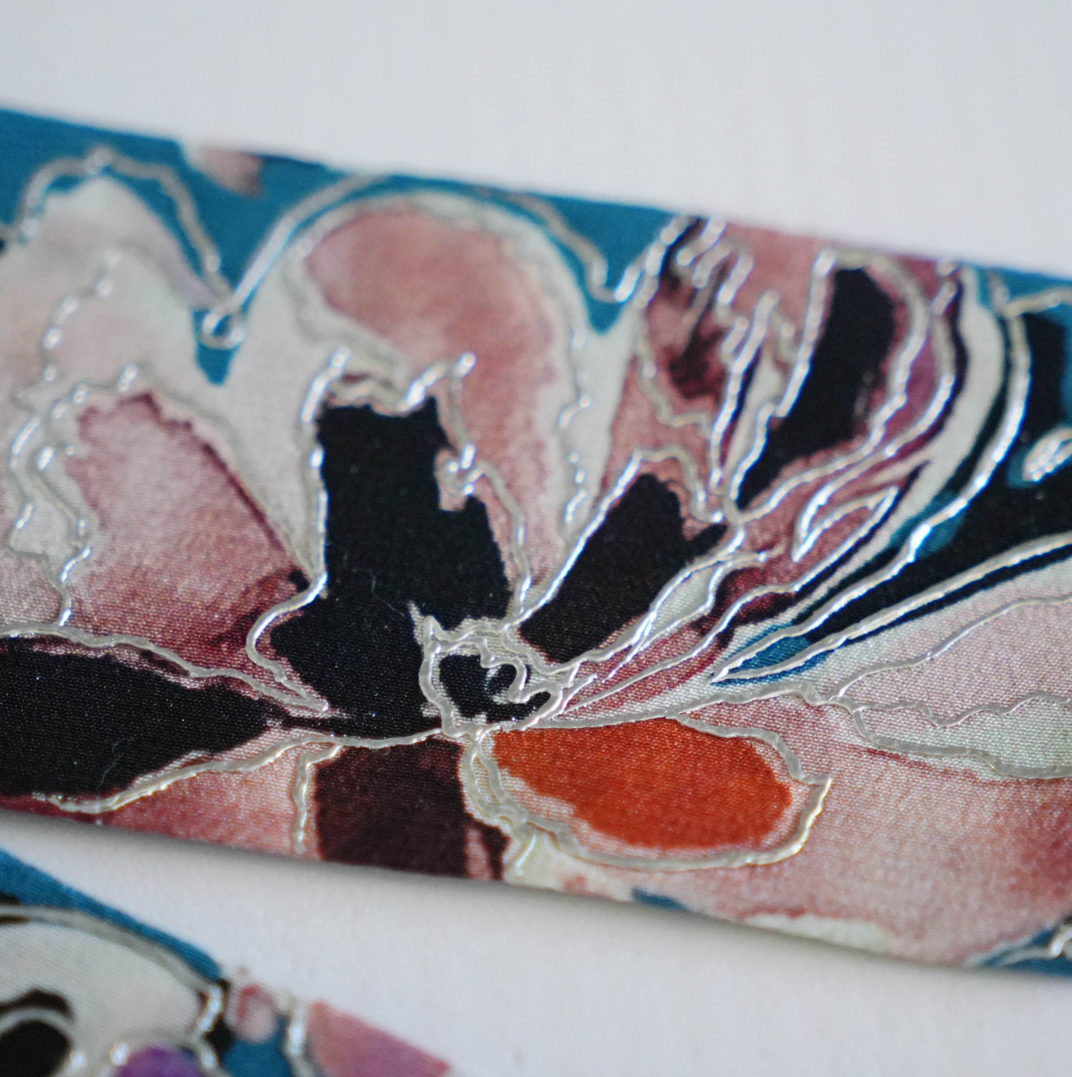 Silk Skinny Scarf - Fiori Blu