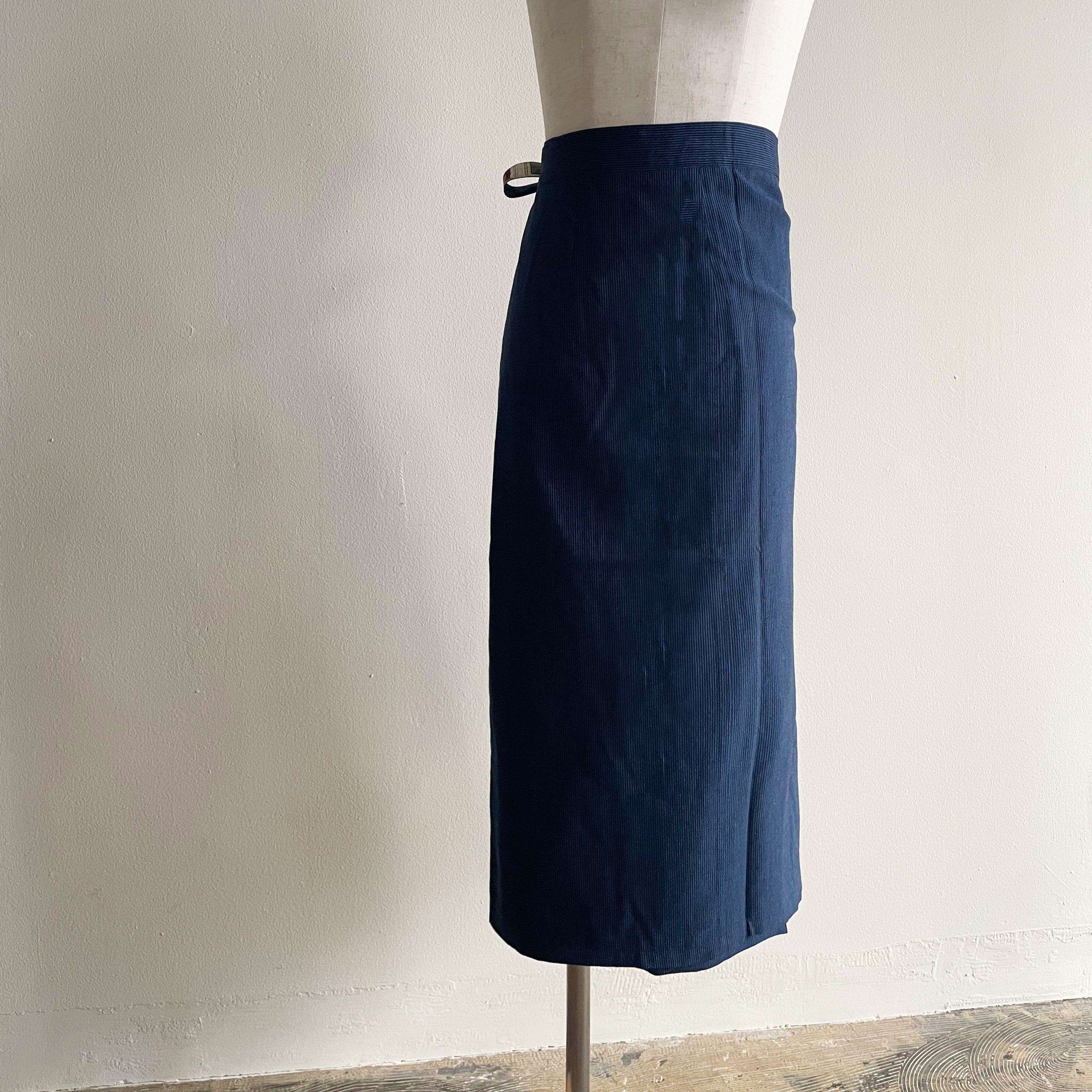 Reversible Skirt - Kurume Kasuri Straight Long - Fiori - Bianco