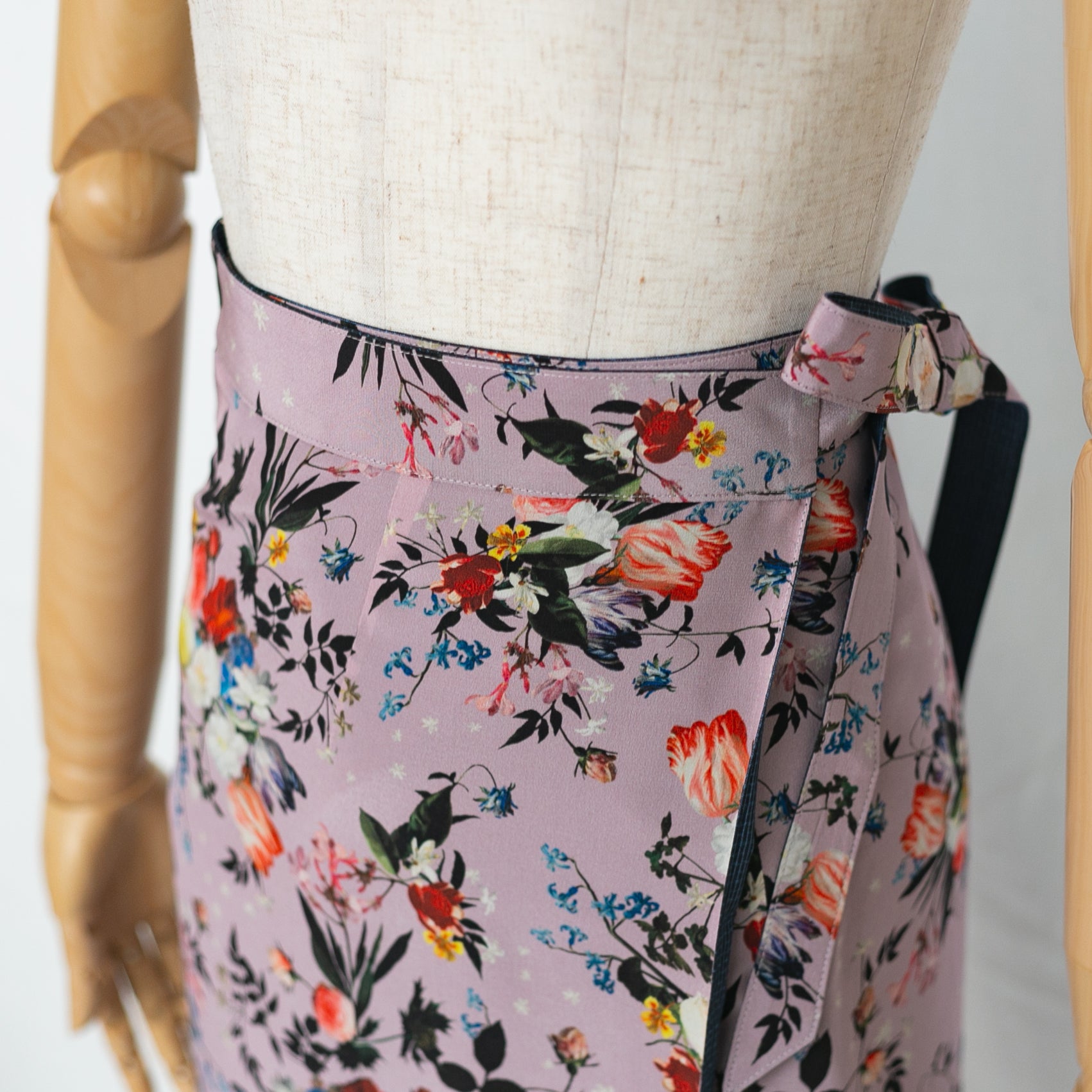 Reversible Skirt Long Straight - Fiori Rosa