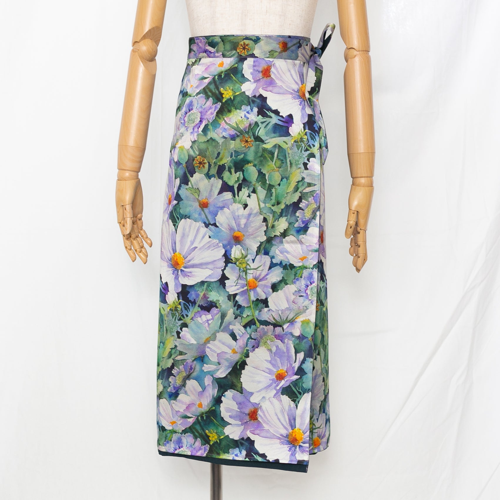 Reversible Skirt Long Straight - Fiori Blu