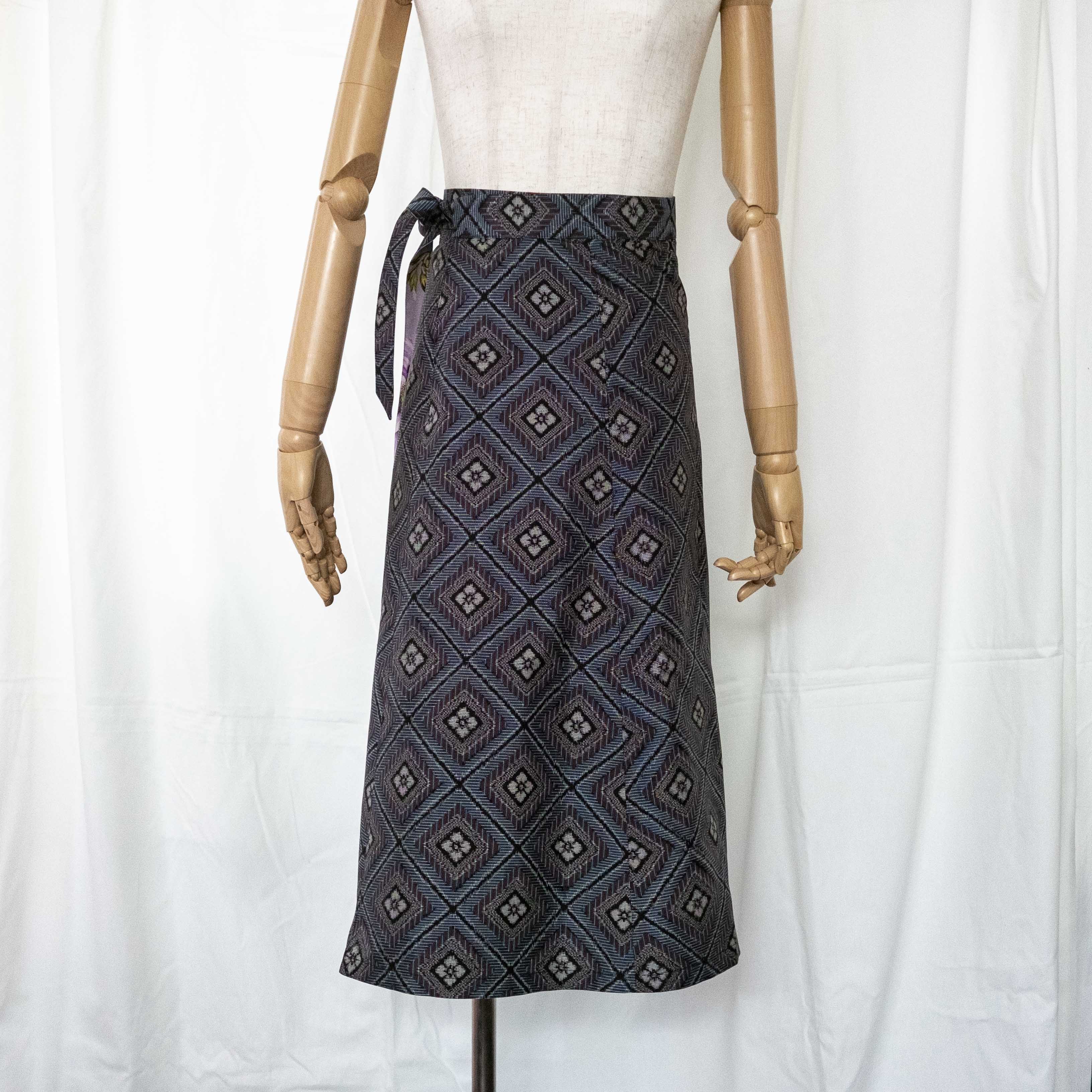 Reversible Skirt Flare - Fiori Lavanda - Oshima