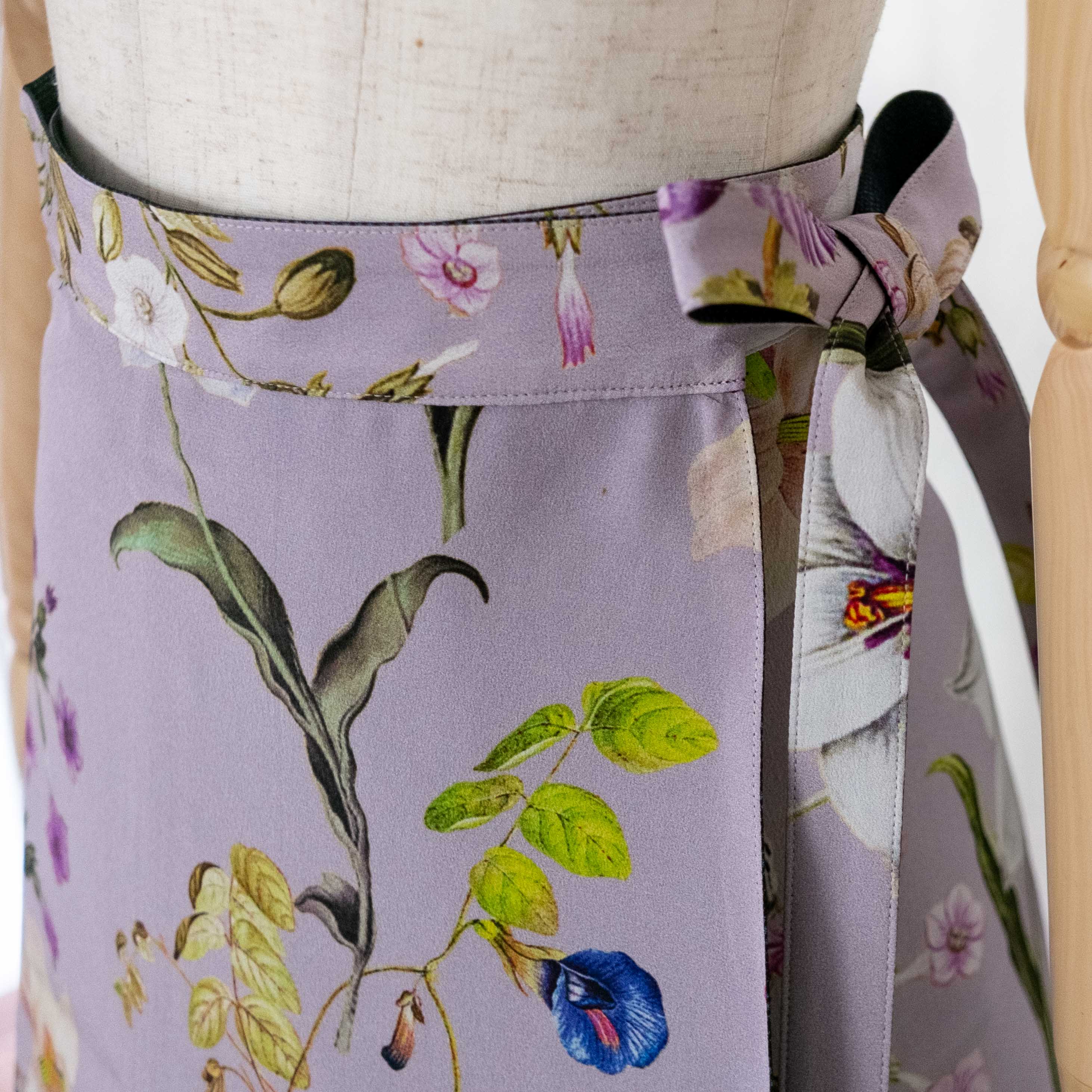 Reversible Skirt Flare - Fiori Lavanda - Oshima