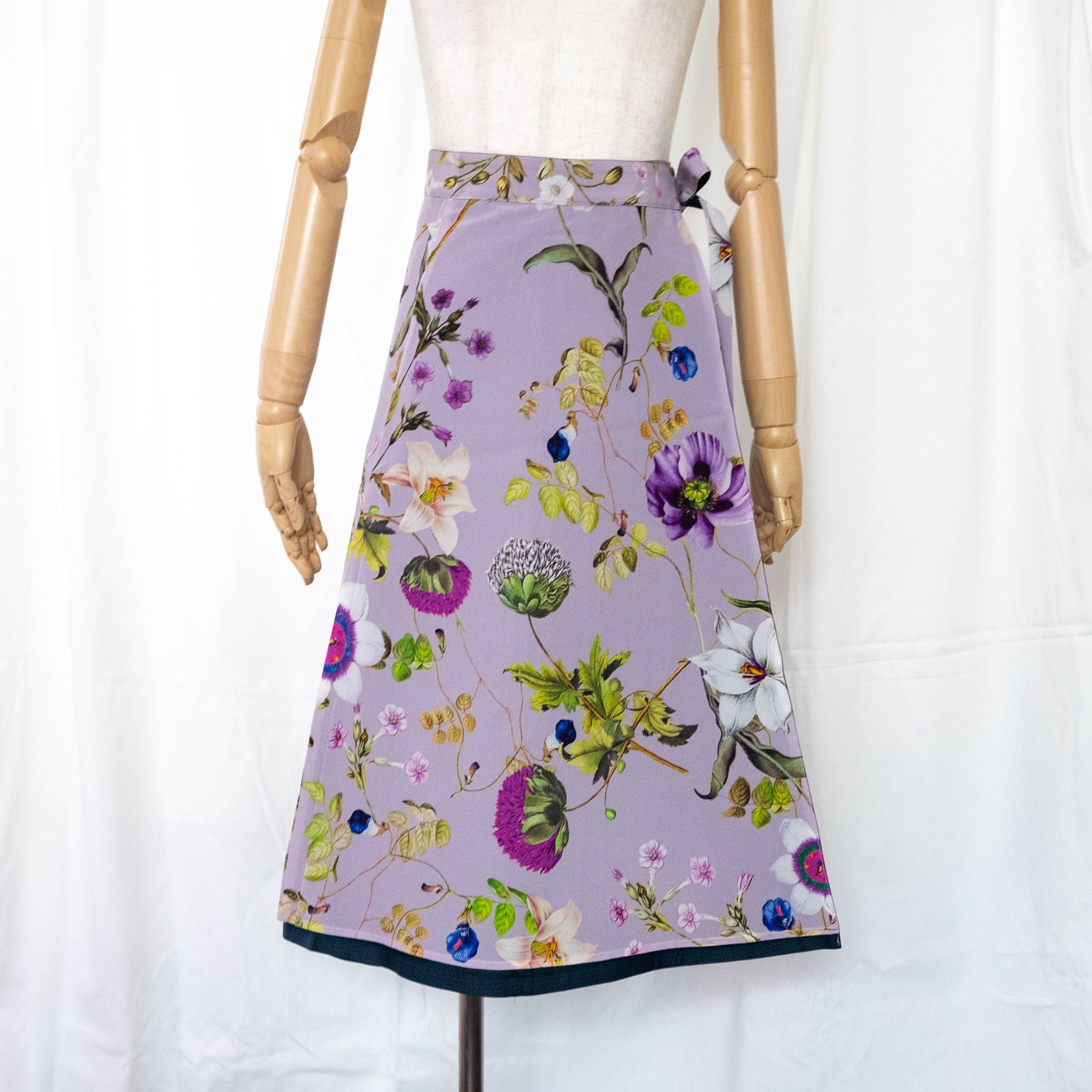 Reversible Skirt Flare - Fiori Lavanda - Oshima
