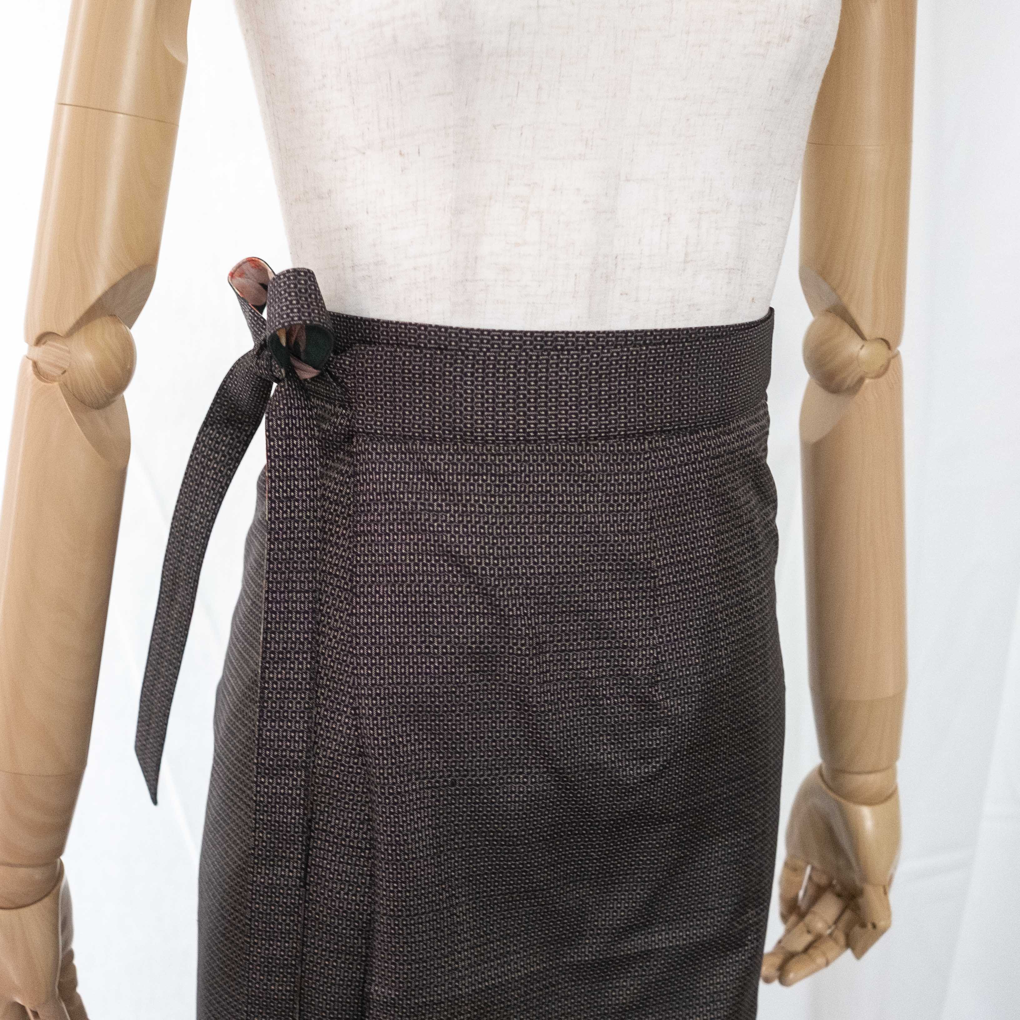 Reversible Skirt Long Straight - Fiori Verde - Oshima