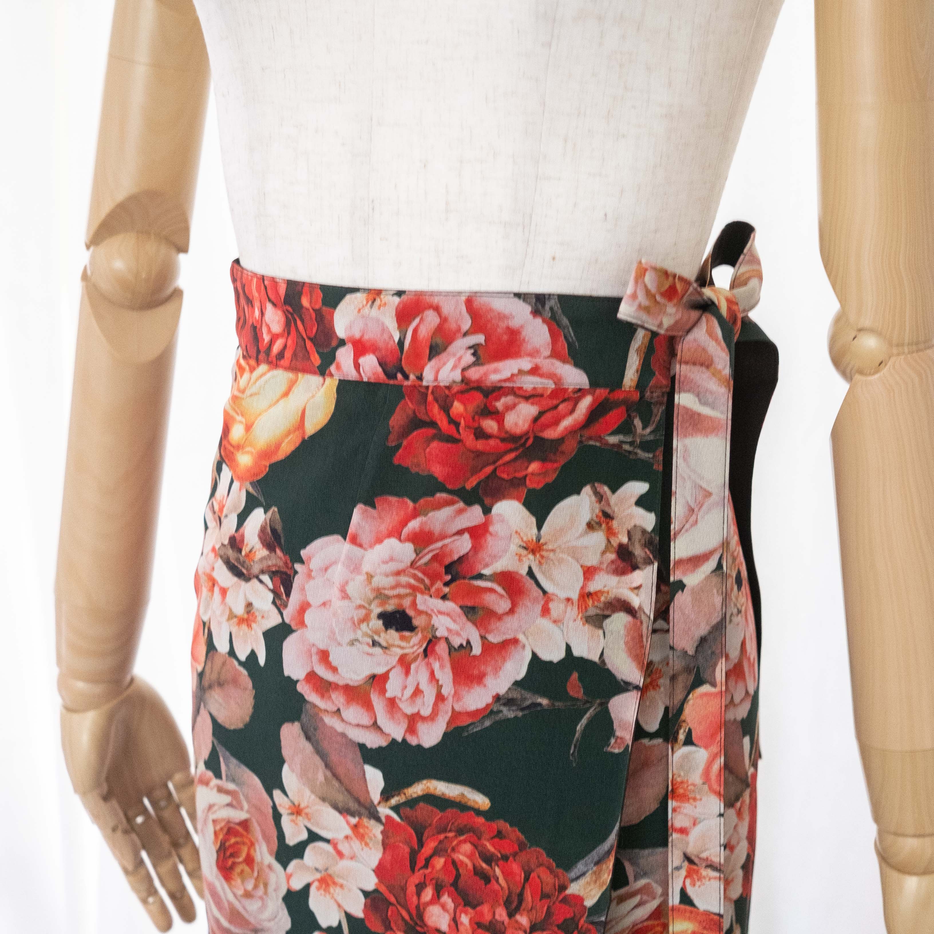 Reversible Skirt Long Straight - Fiori Verde