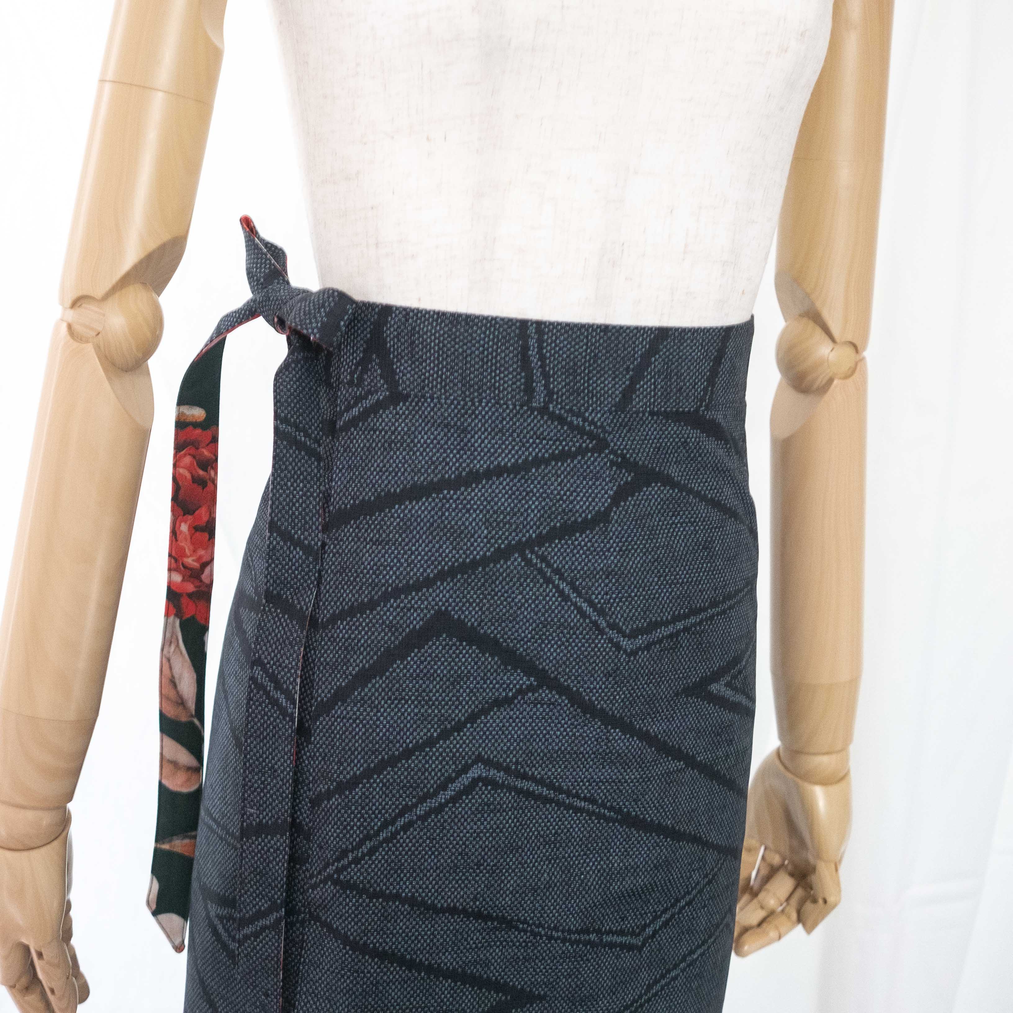 Reversible Skirt Long Straight - Fiori Verde