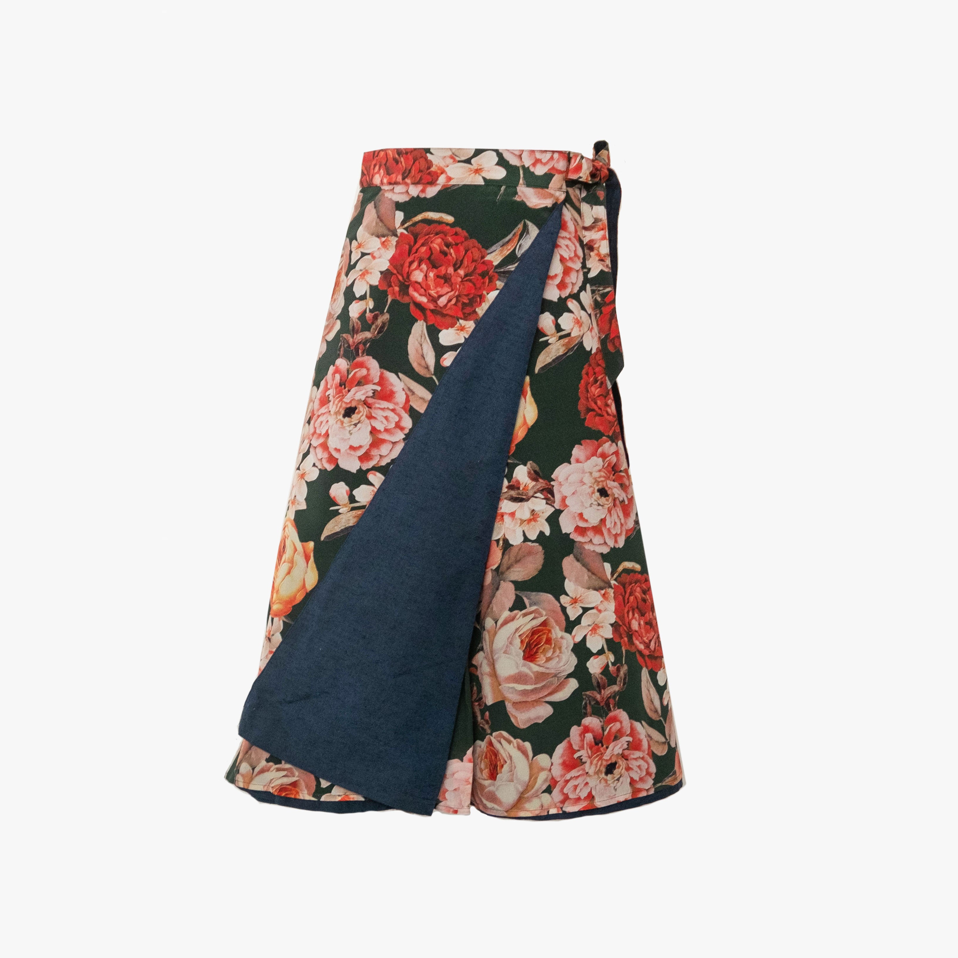 Reversible Skirt Flare - Fiori Verde