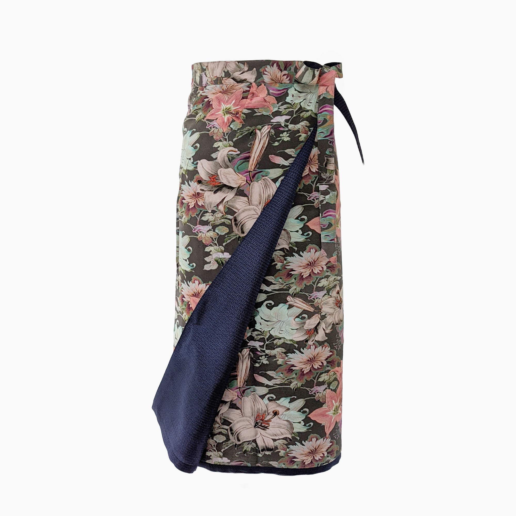 Reversible Skirt Long Straight - Fiori Khaki