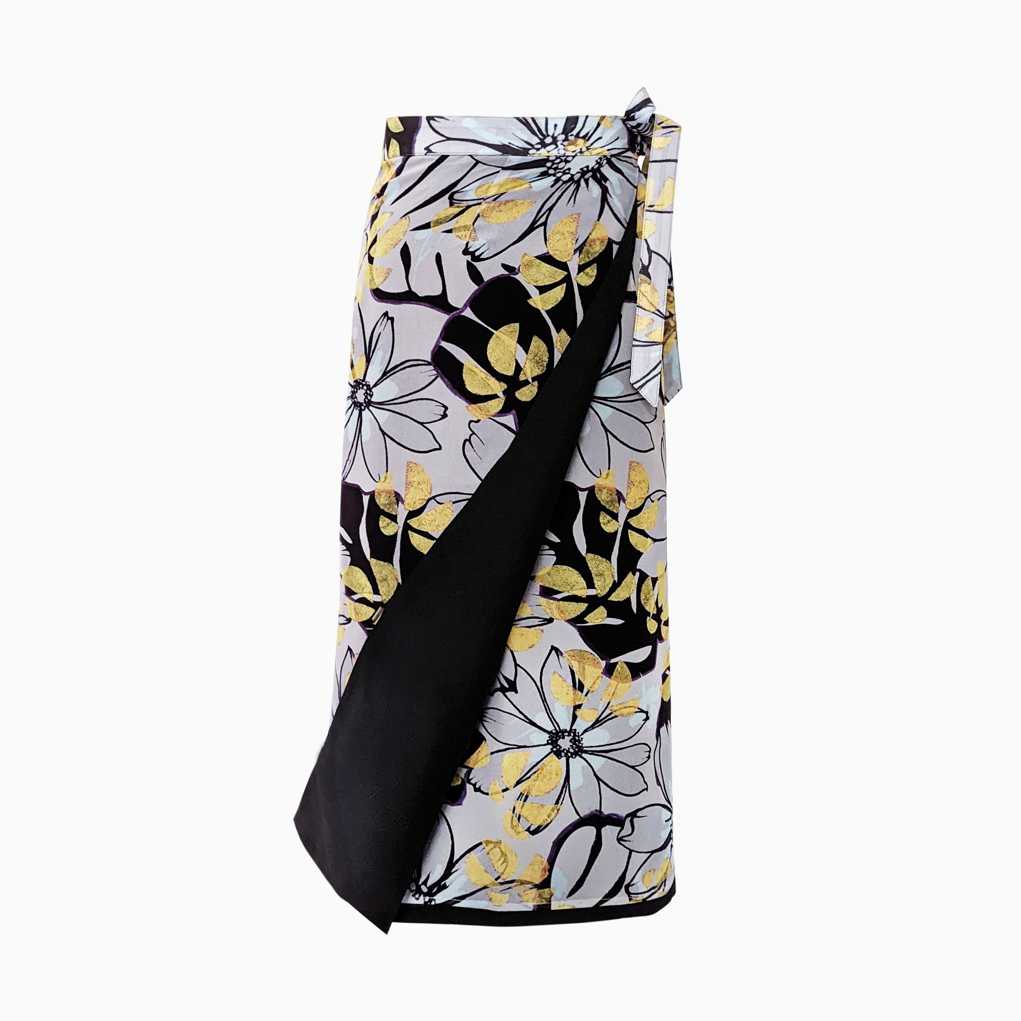 Reversible Skirt Long Straight - Fiori Mono