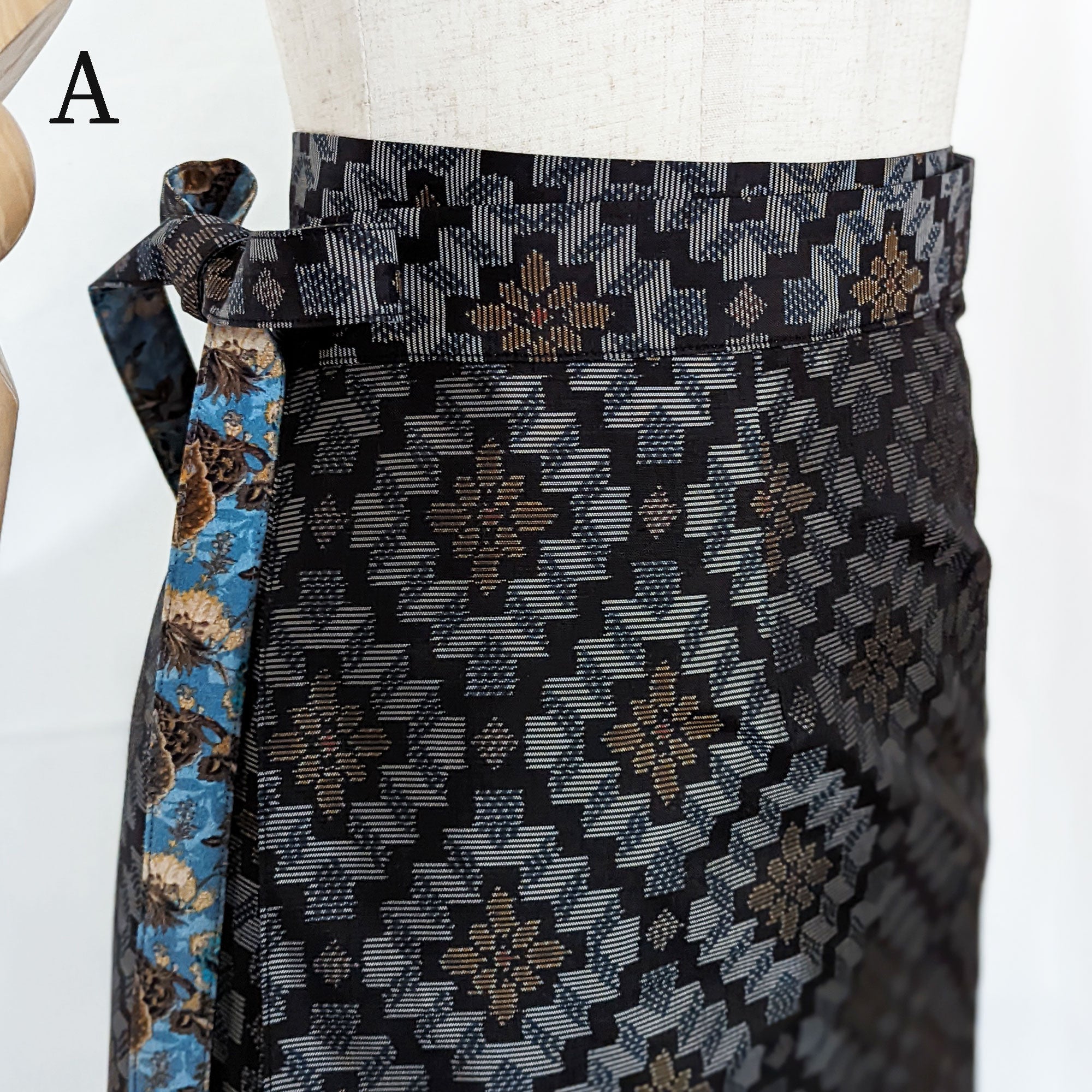 Reversible Skirt Long Straight - Vintage Blu - Oshima