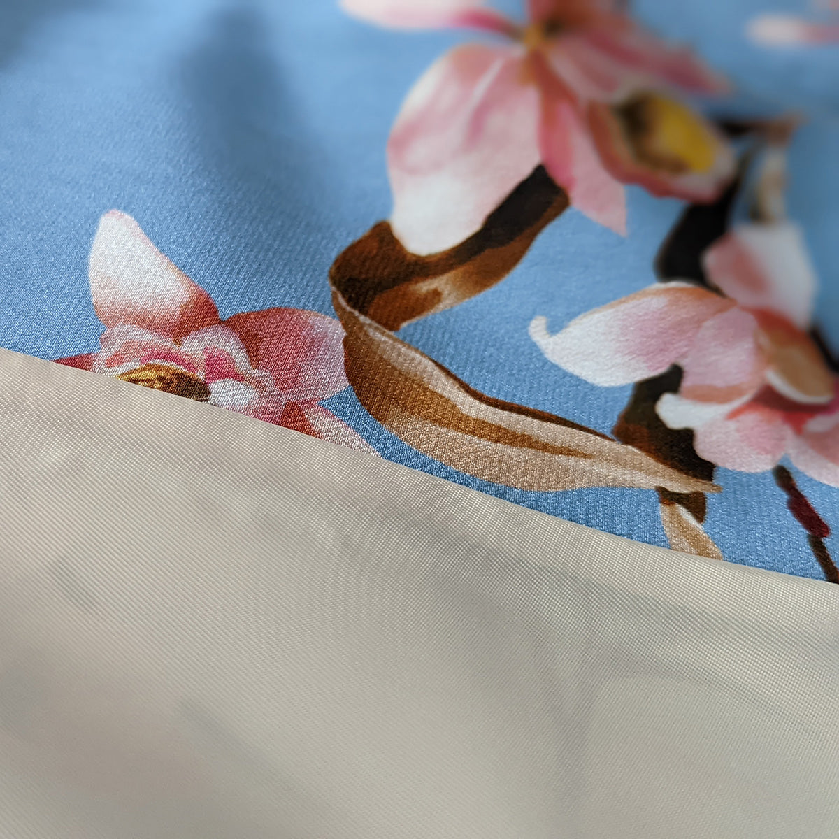 Italian Silk Wrap Skirt - Fiori Cielo