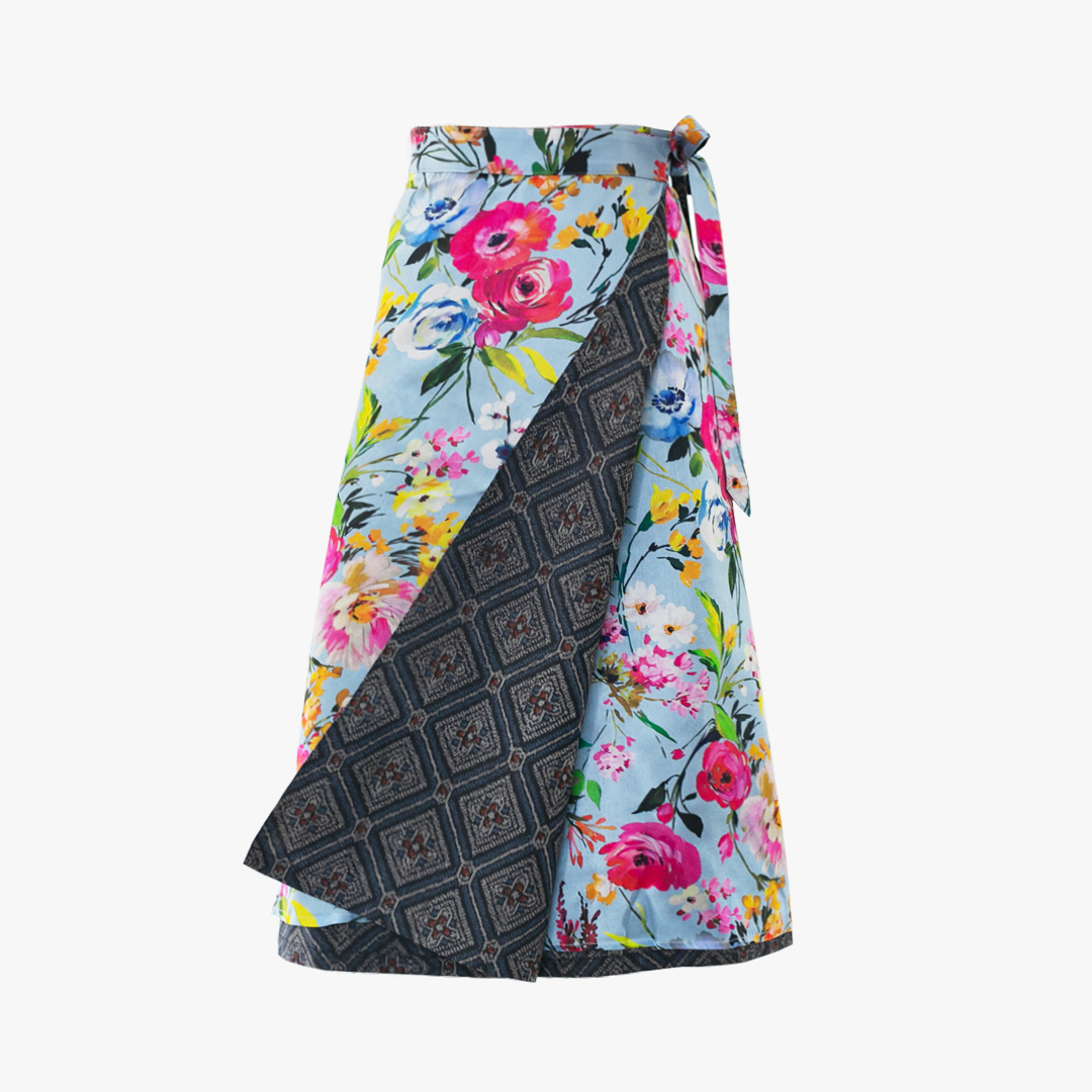 Reversible Skirt Flare - Firoi Azzurro - Oshima